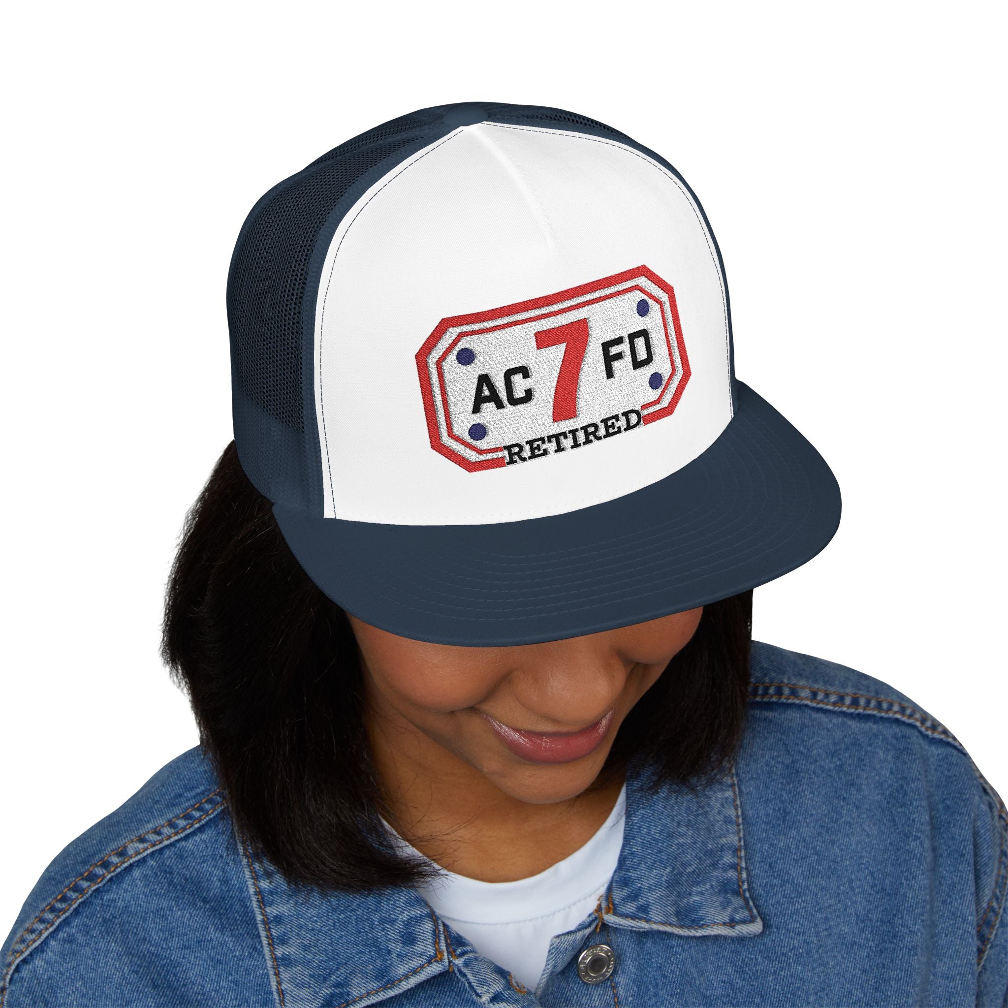 Retired Arlington Engine 7 - 5 Panel Trucker Cap (Embroidery)