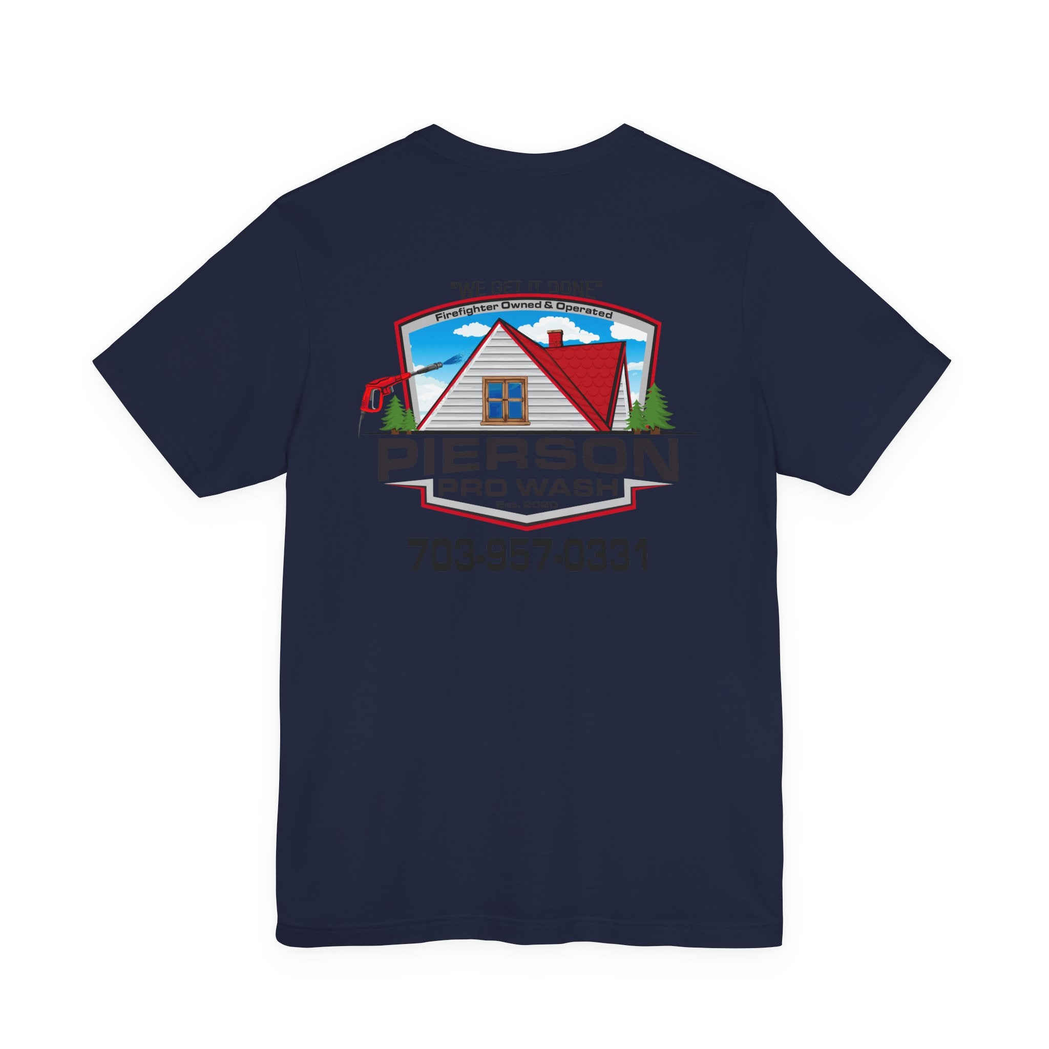 Pierson Pro Wash White Shirt Logo - Bella+Canvas Soft Unisex Tee