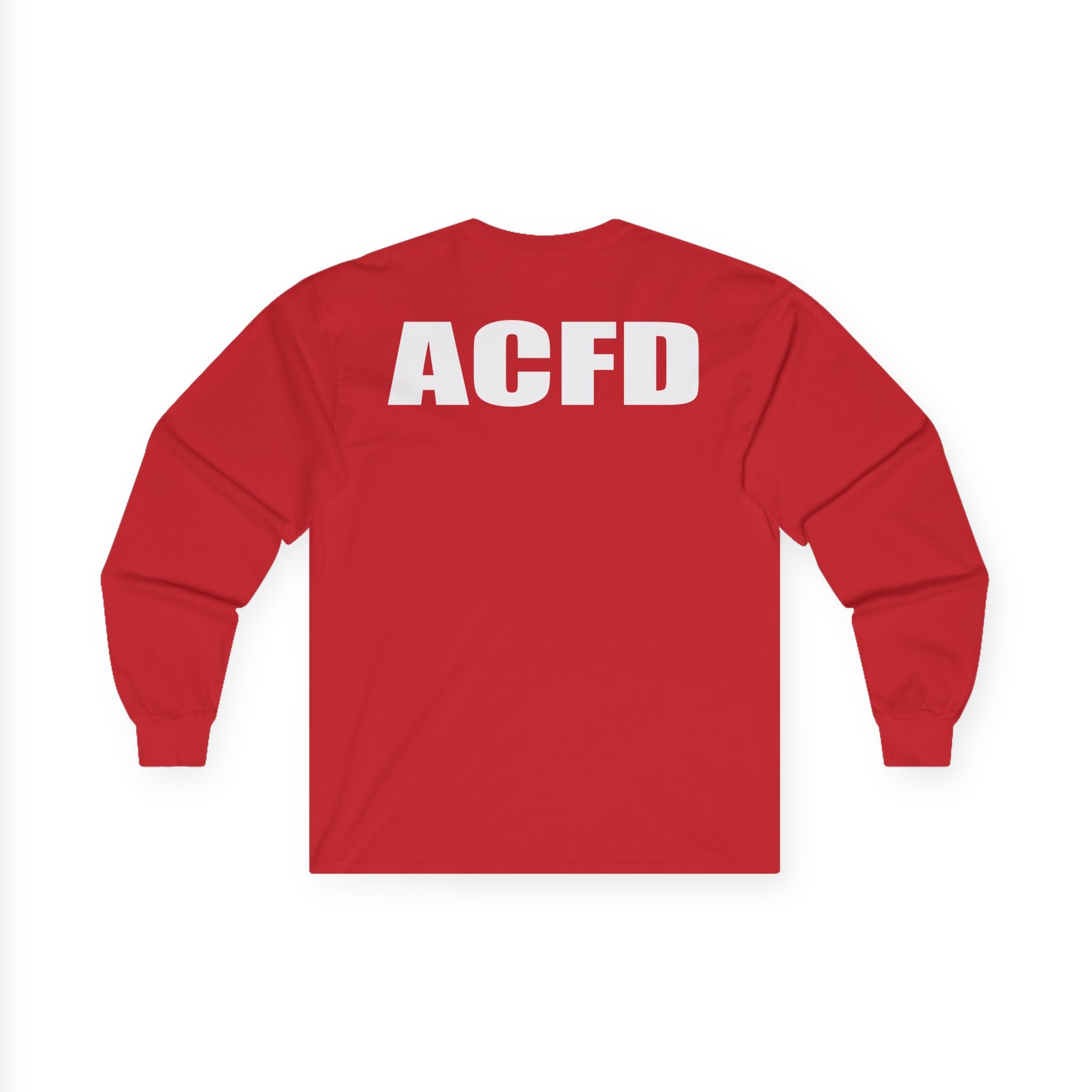 Arlington Station 3 Rhino front/ACFD FF back - Unisex Ultra Cotton Gildan Long Sleeve Tee