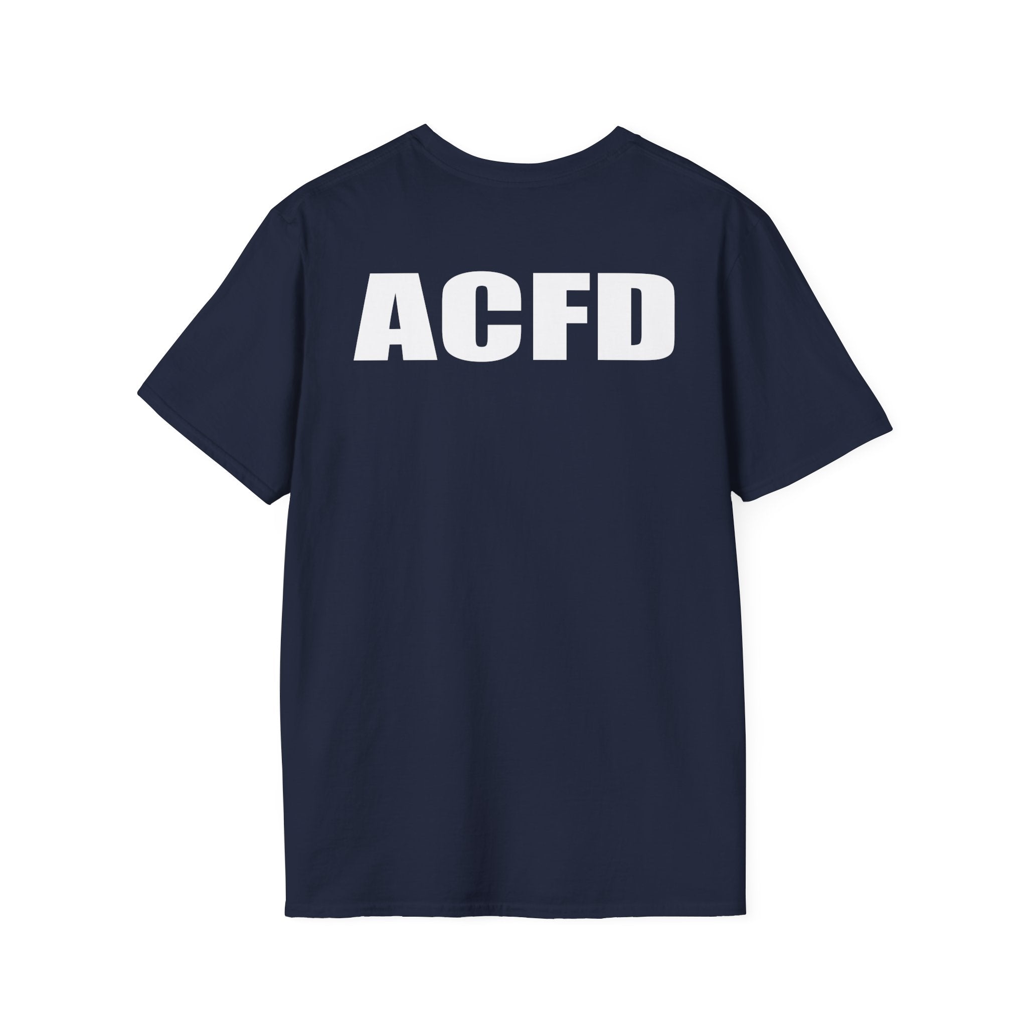 Station 3 Rhino Logo Firefighter Back - Gildan Soft Cotton Softstyle T-Shirt