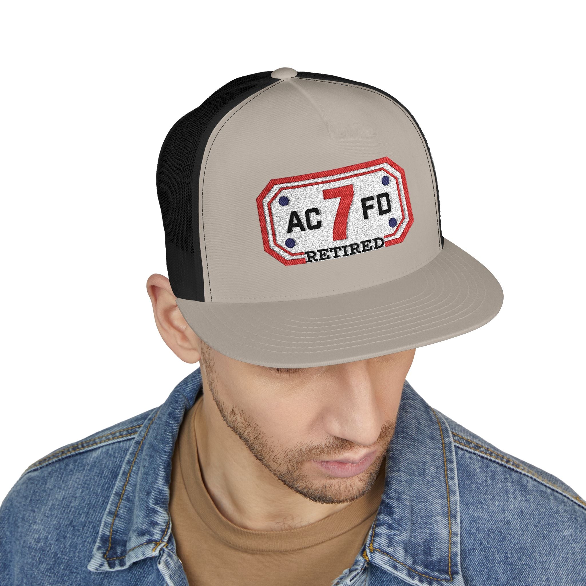 Retired Arlington Engine 7 - 5 Panel Trucker Cap (Embroidery)