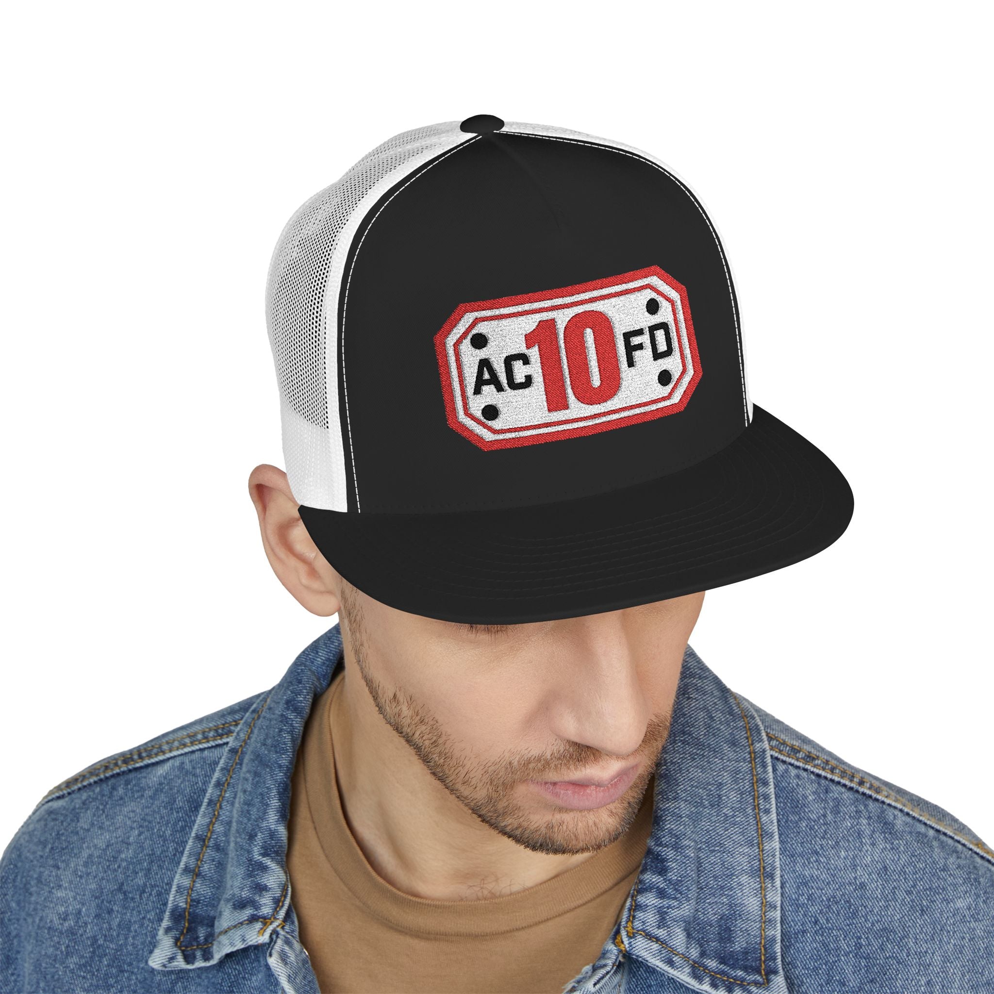 Arlington Engine 10 (requested different style hat) - 5 Panel Trucker Cap (Embroidery)