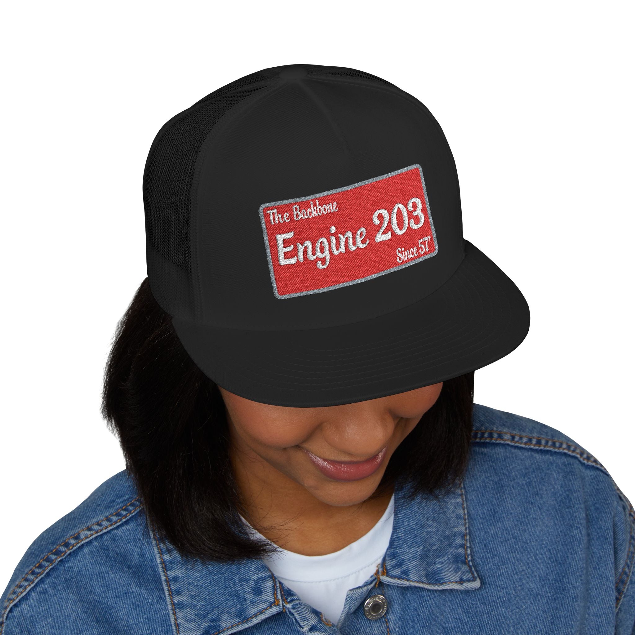 Engine 203 Remount Raiders  -5 Panel Trucker Cap (Embroidery)