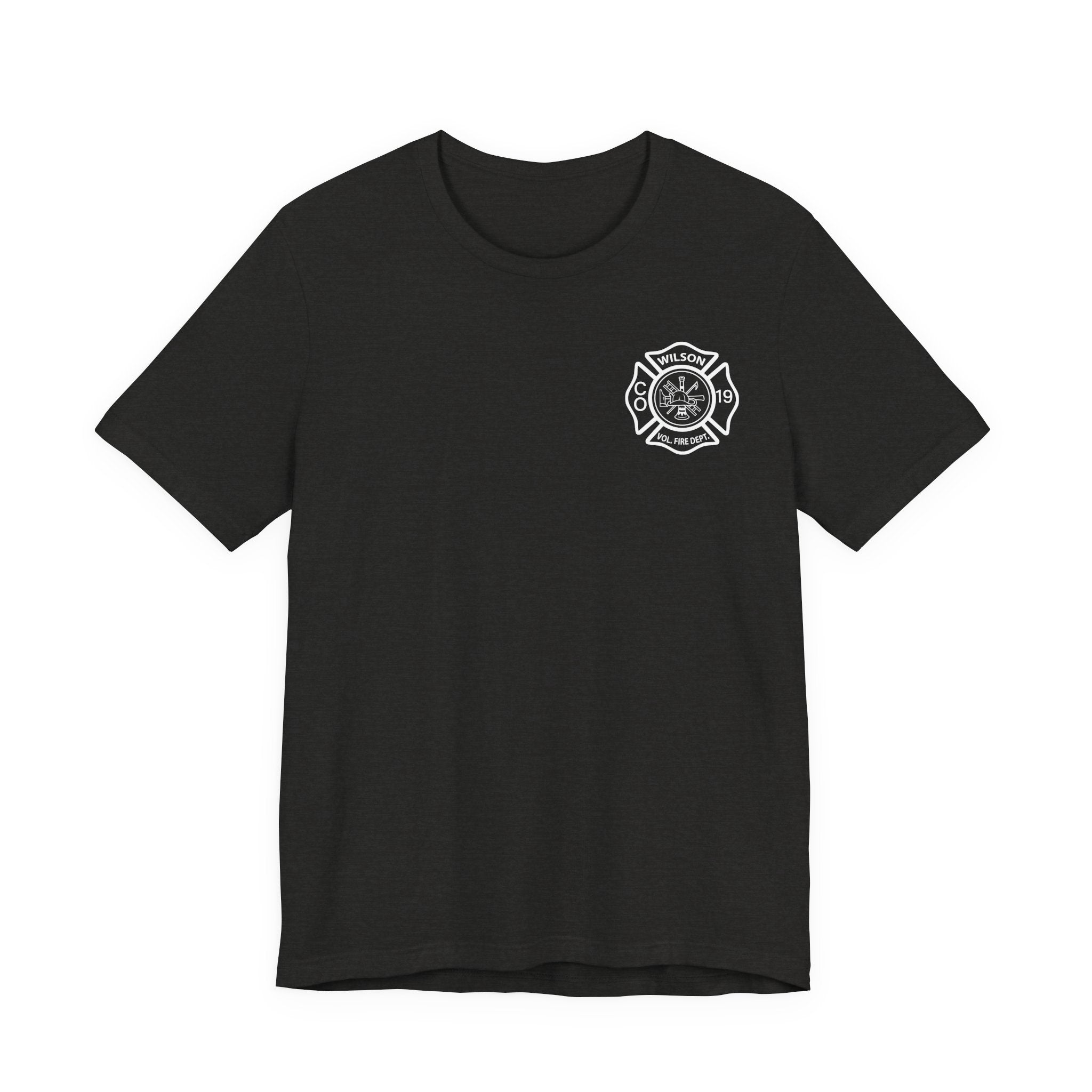 WVFC FD Logo wht US Flag wht- Unisex Jersey Short Sleeve Tee
