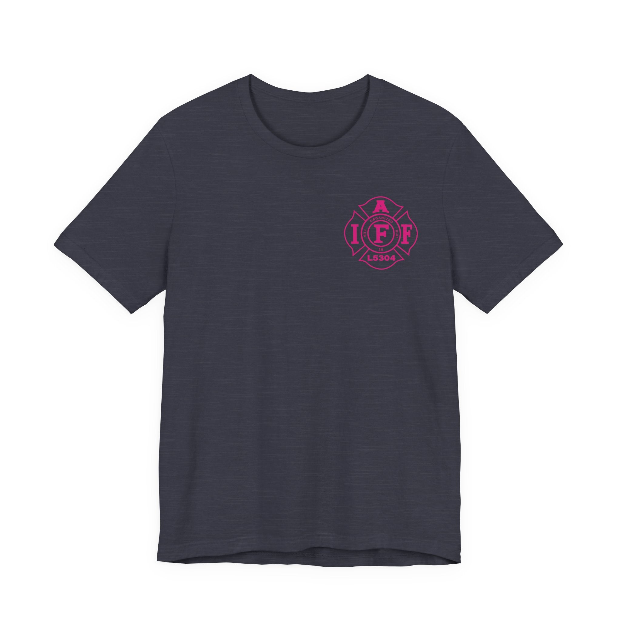 Clarke County Fire Breast Cancer Dark Shirt (Portion of Proceeds go to Local 5304) - Bella+Canvas Soft Jersey Cotton Unisex Tee
