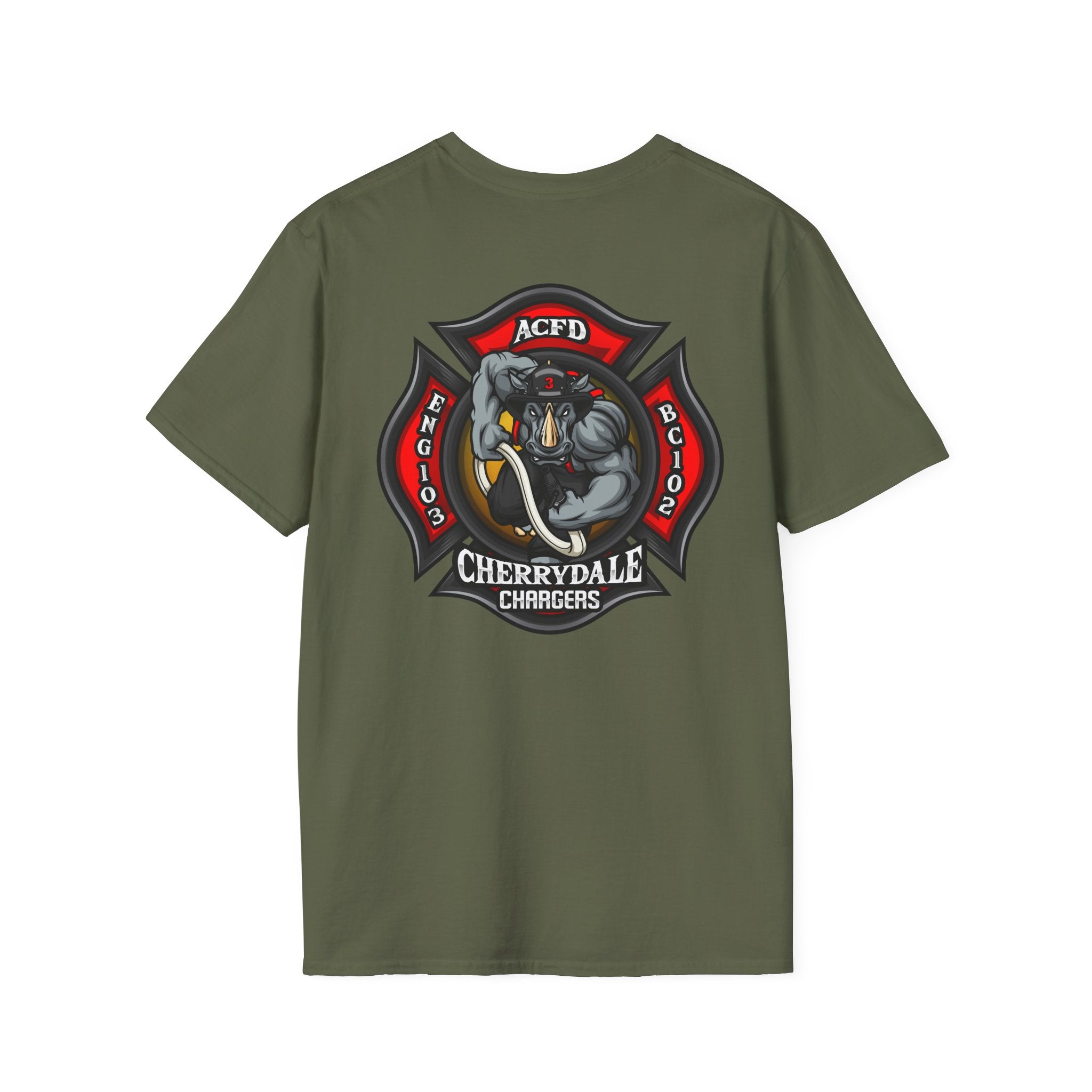 Station 3 Rhino Logo - Gildan Soft Cotton Softstyle T-Shirt