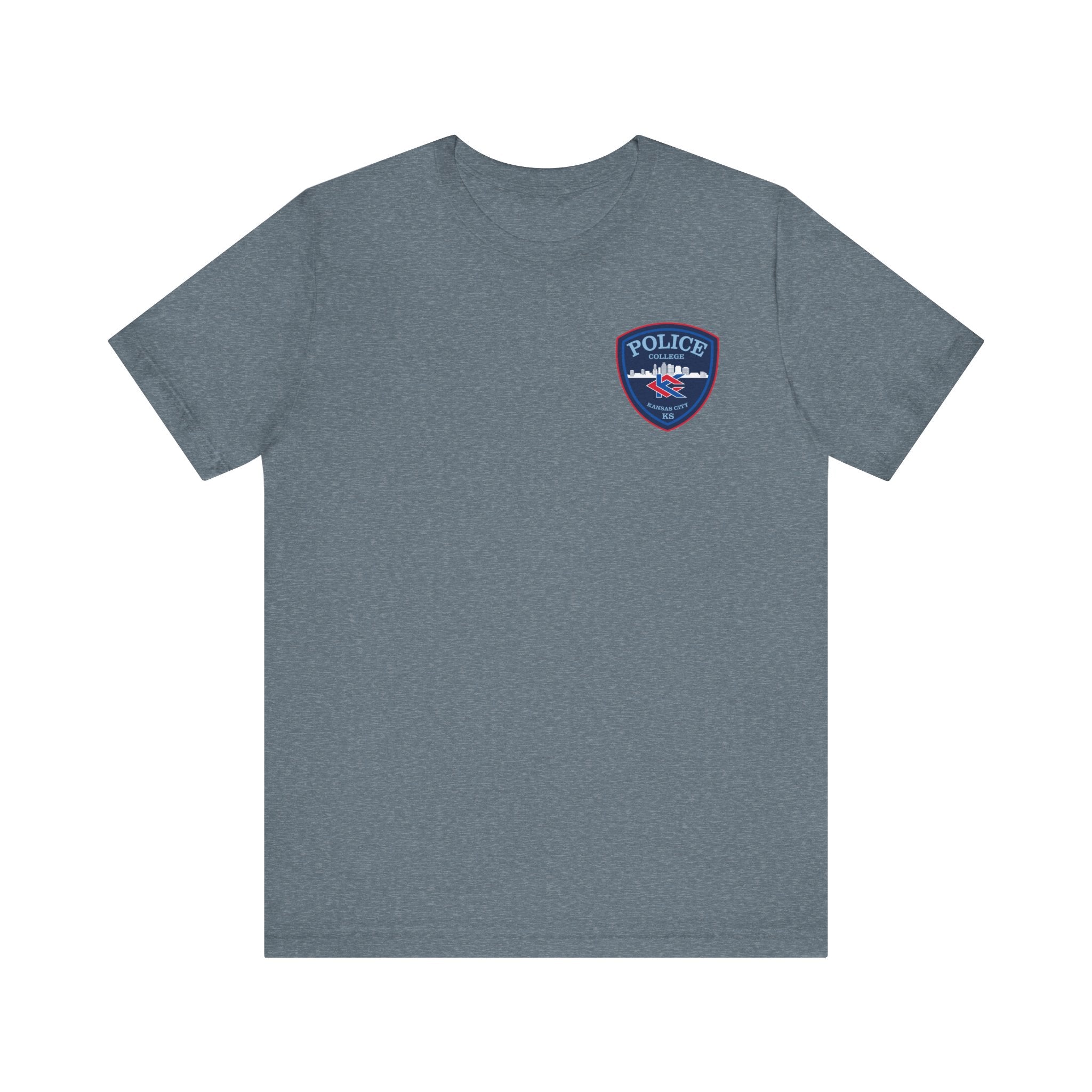 KCKCC Police Patch Color Blue Back - Unisex Jersey Short Sleeve Tee
