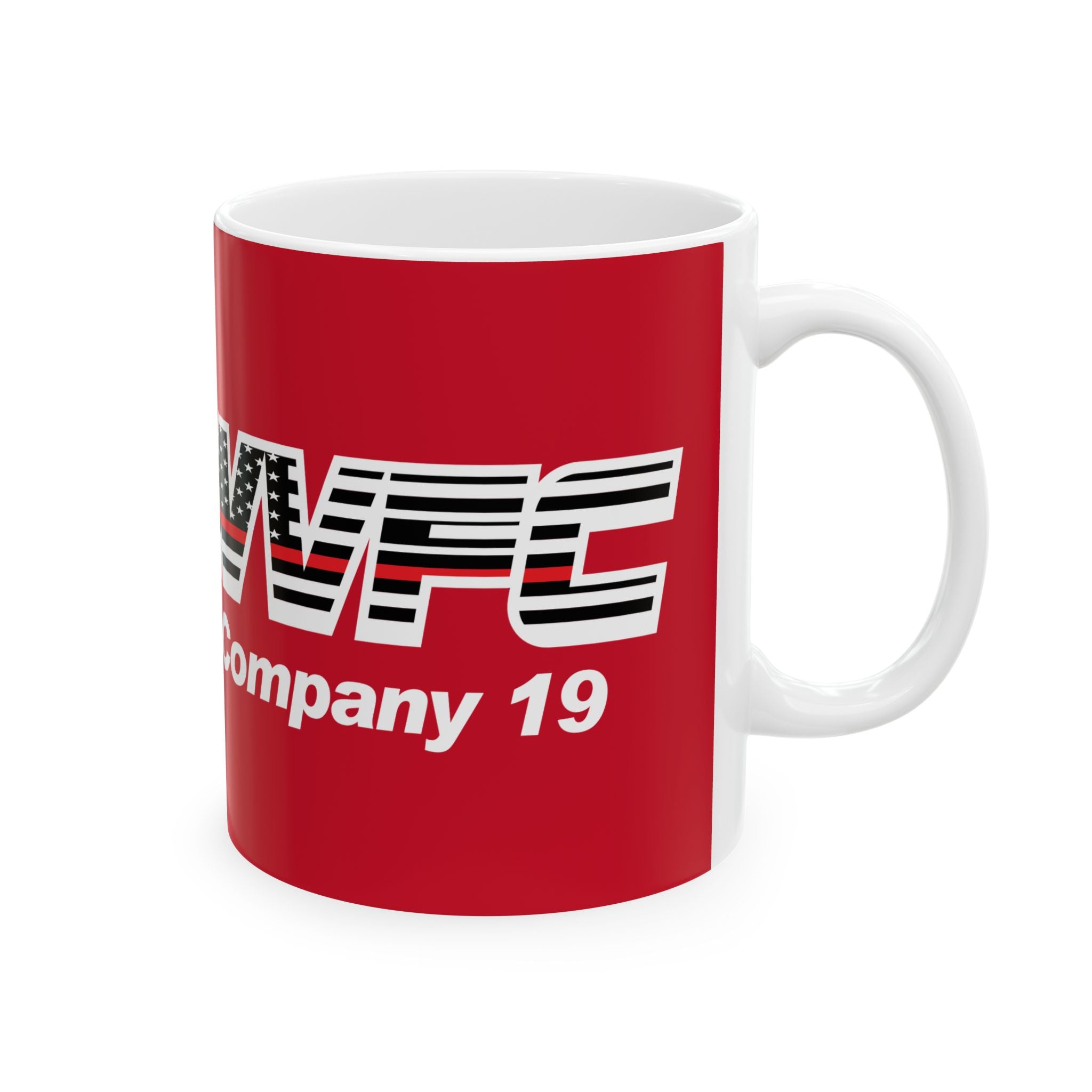 WVFC Goat Logo 1 version 3 Red Line Flag - Ceramic Mug, (11oz)