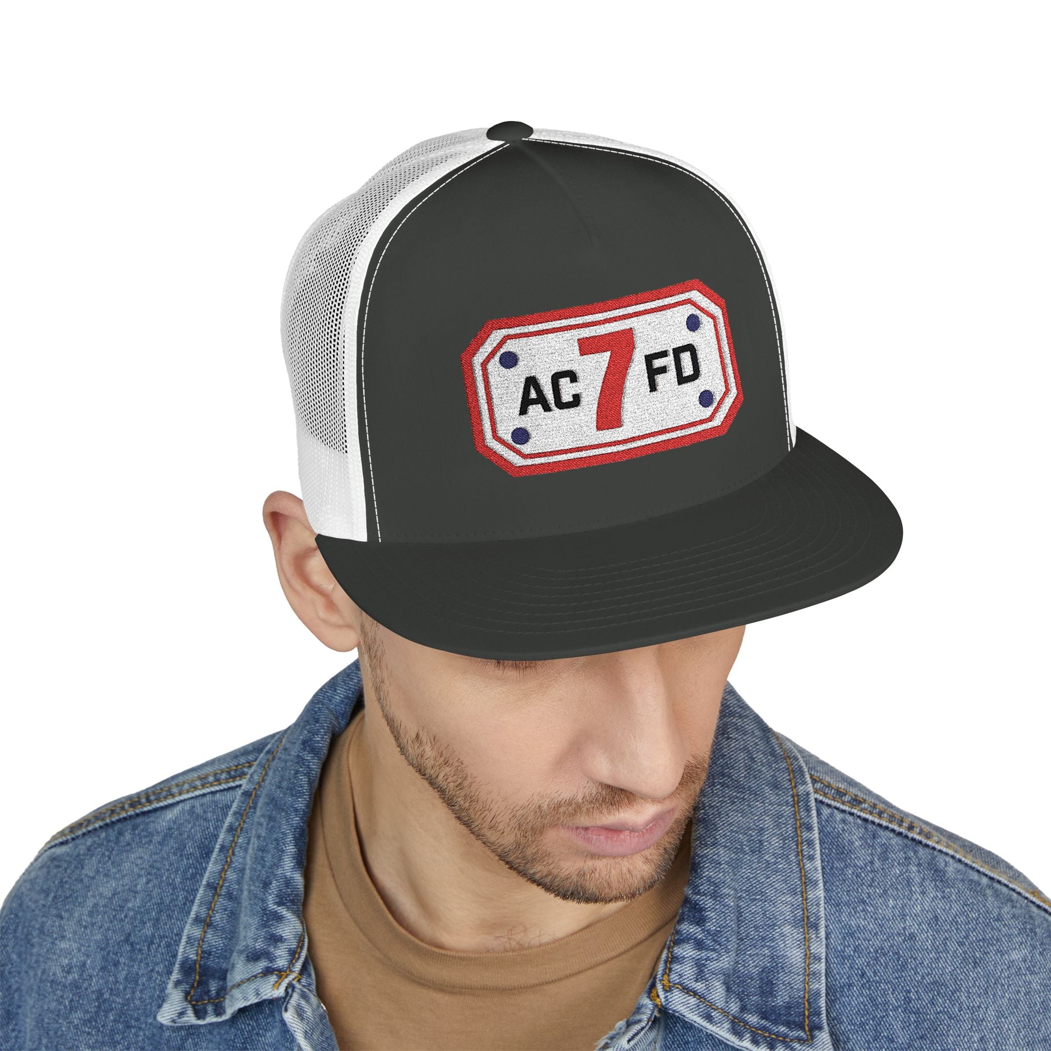 Arlington Engine 7 (requested different style hat) - 5 Panel Trucker Cap (Embroidery)