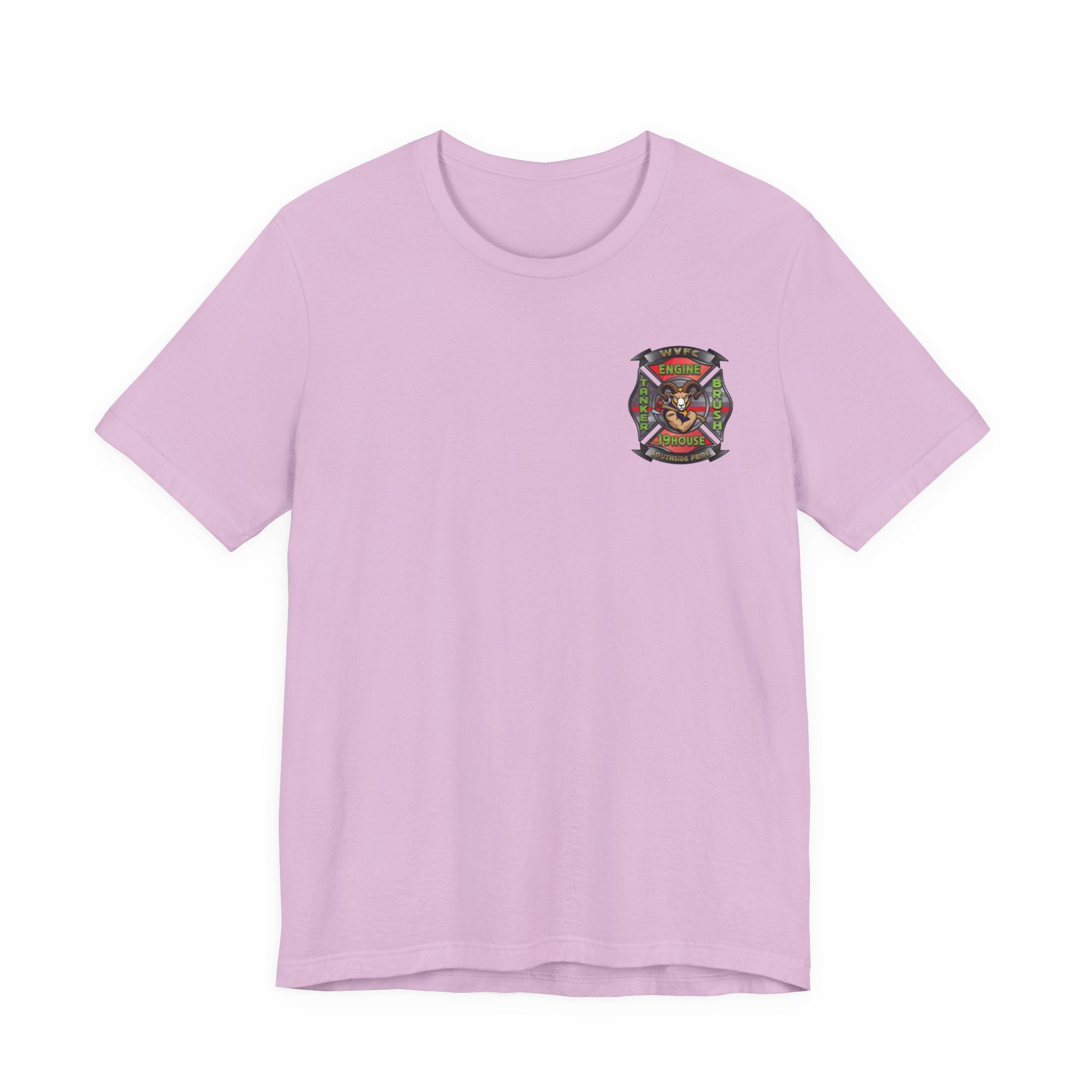 WVFC Goat Logo 2 Version 3 US Flag wht- Unisex Jersey Short Sleeve Tee