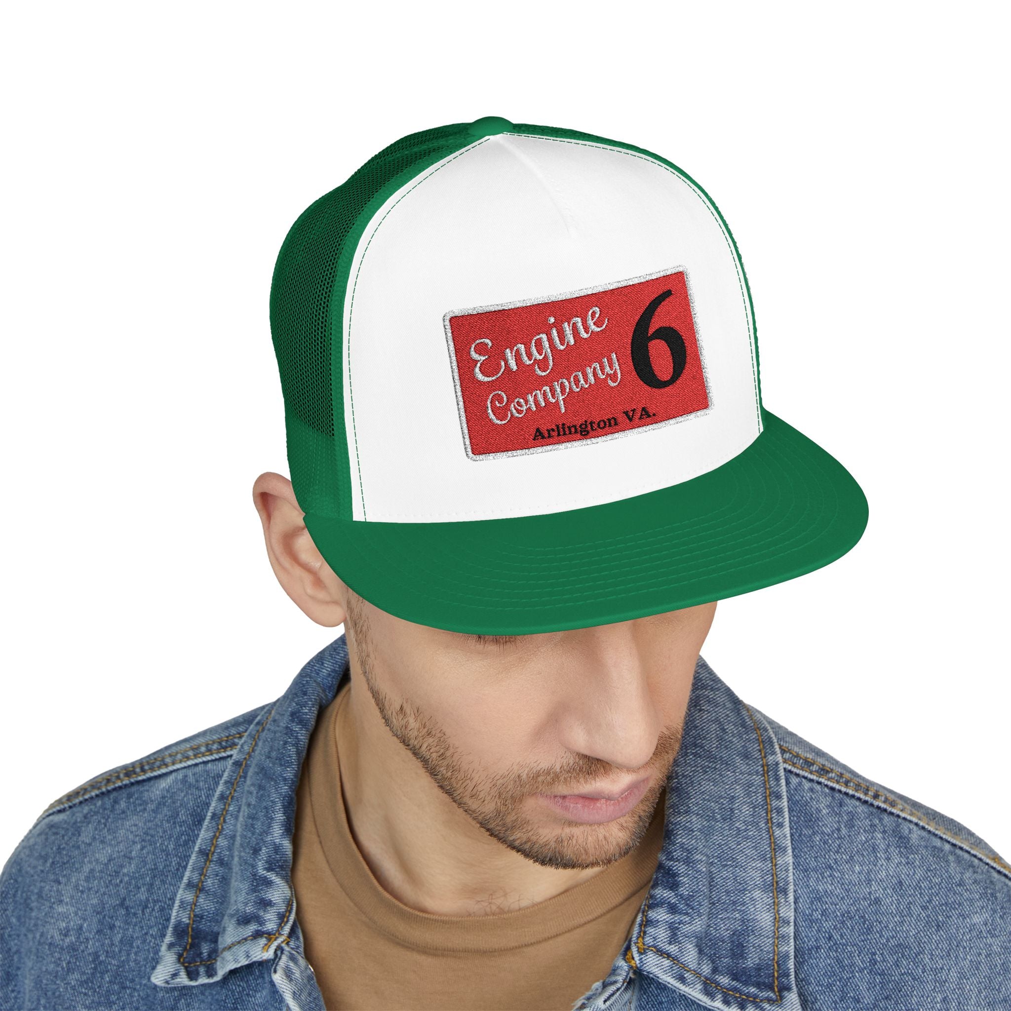 Arlington Engine Company 6 - 5 Panel Trucker Cap (Embroidery)