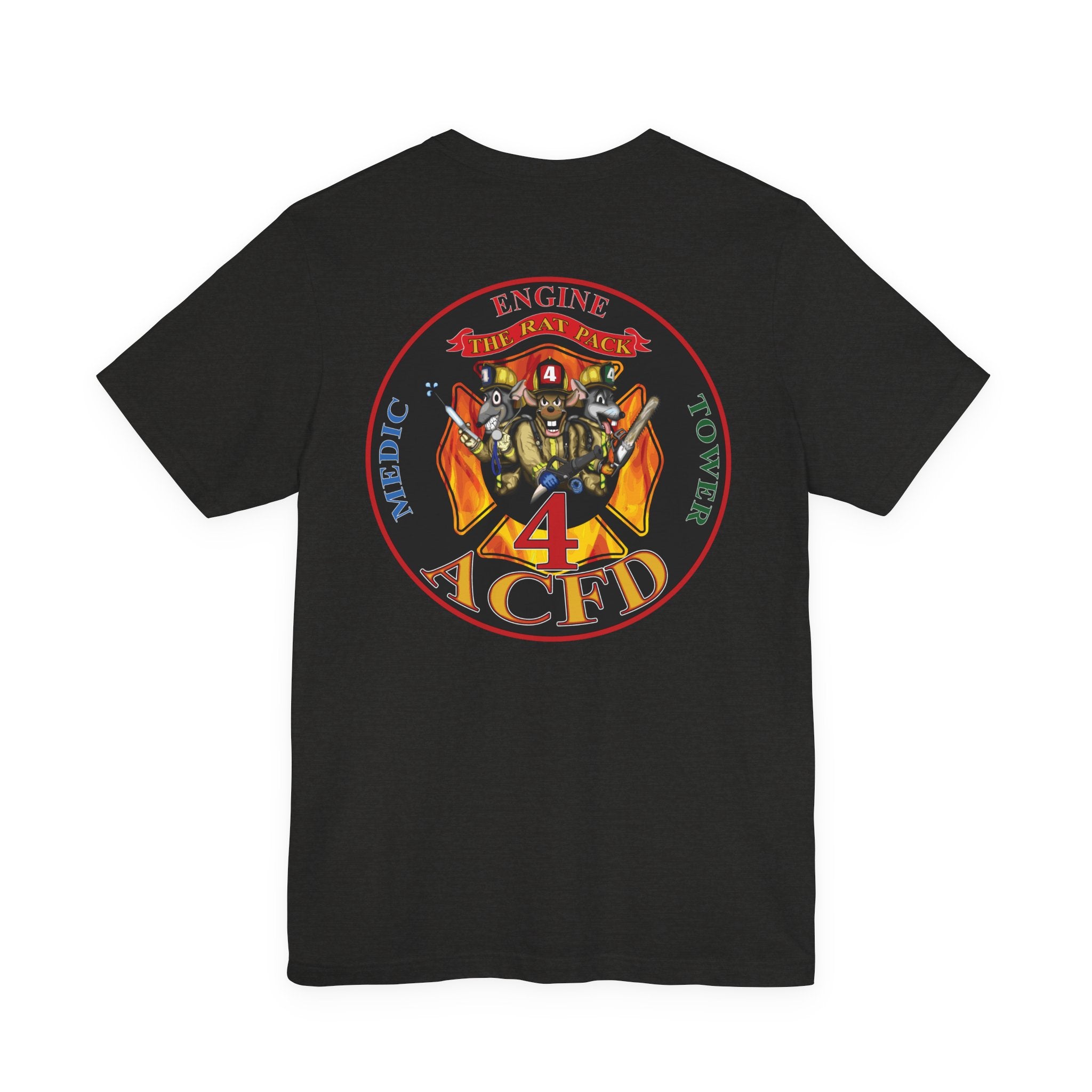 Station 4 RatPack on Back Clover Front - Bella+Canvas Soft Unisex Tee