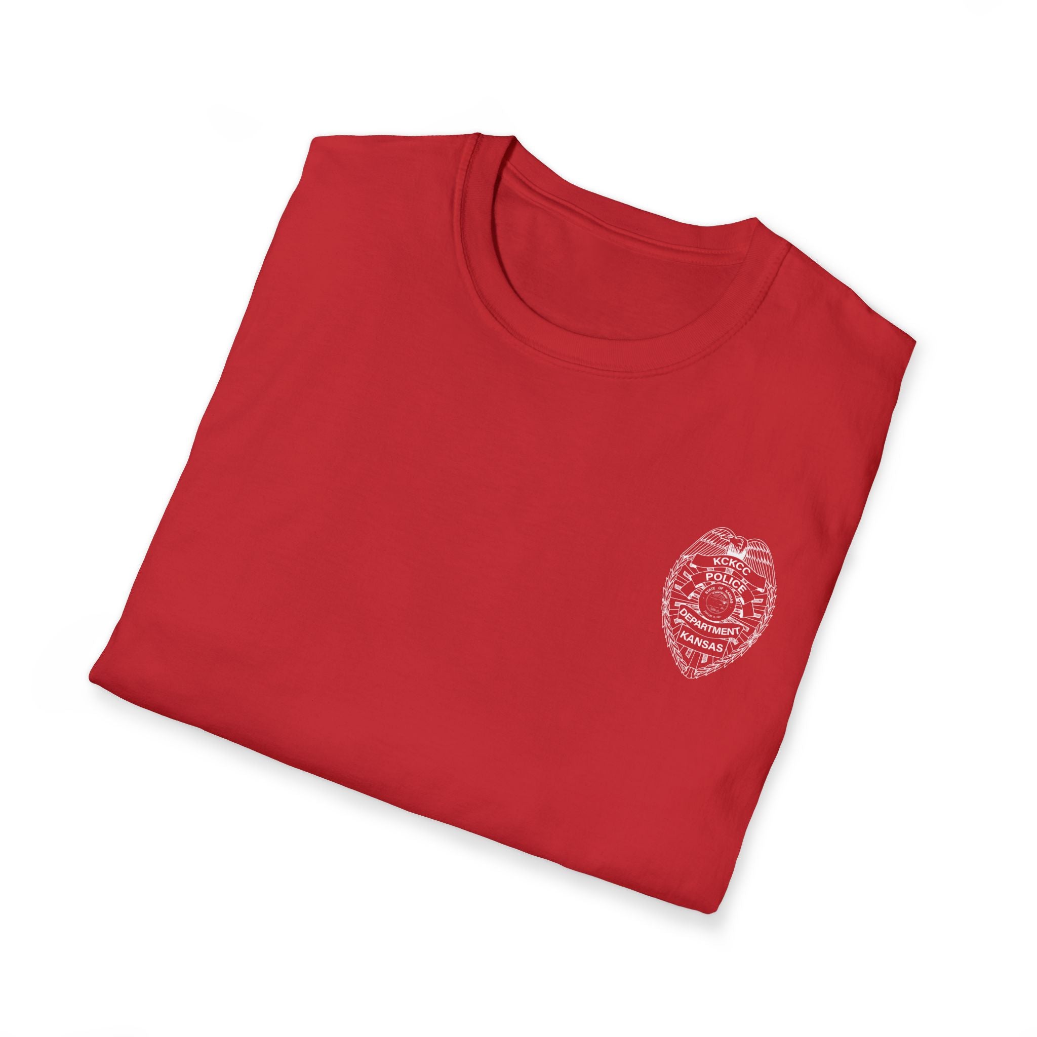 KCKCC Badge White outline - Gildan 64000 Unisex Softstyle T-Shirt