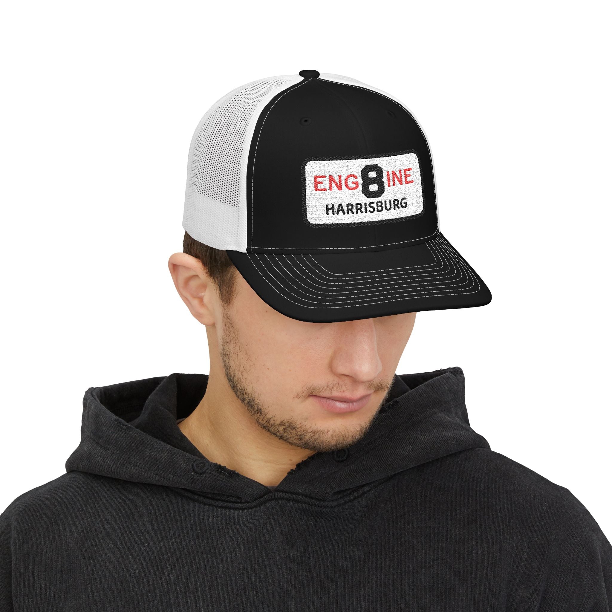 Harrisburg Fire Engine 8 - Richardson 112 Style Snapback Trucker Cap (Embroidery)