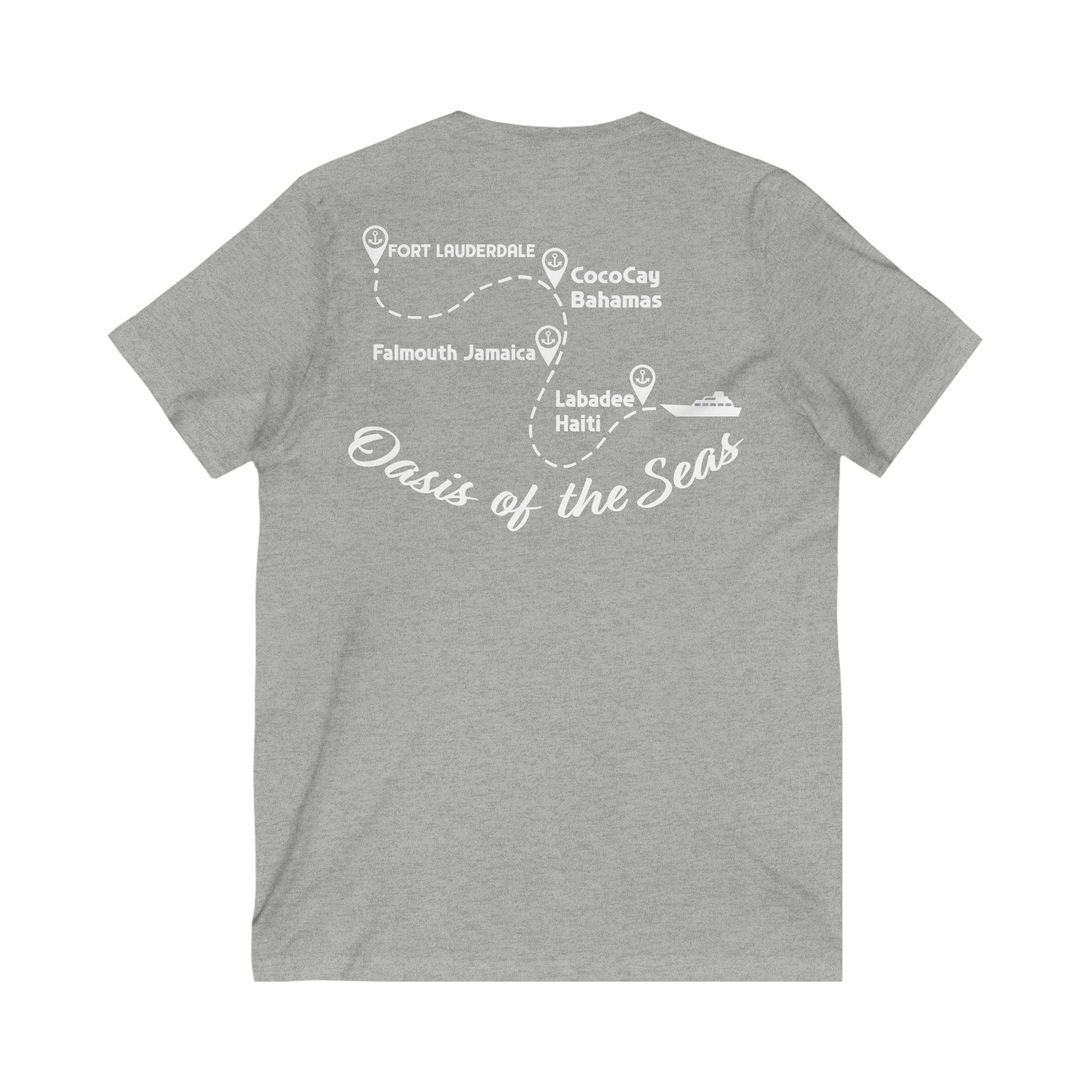 Bennett Family Cruise White Logo - Unisex Jersey Short Sleeve V-Neck Tee