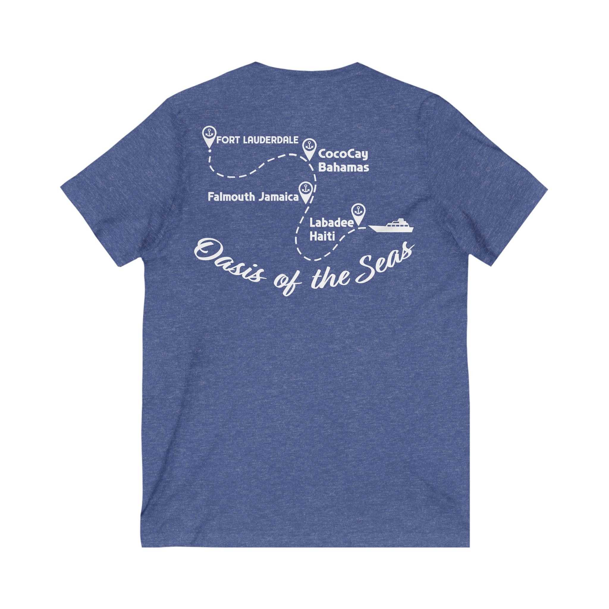 Bennett Family Cruise White Logo - Unisex Jersey Short Sleeve V-Neck Tee