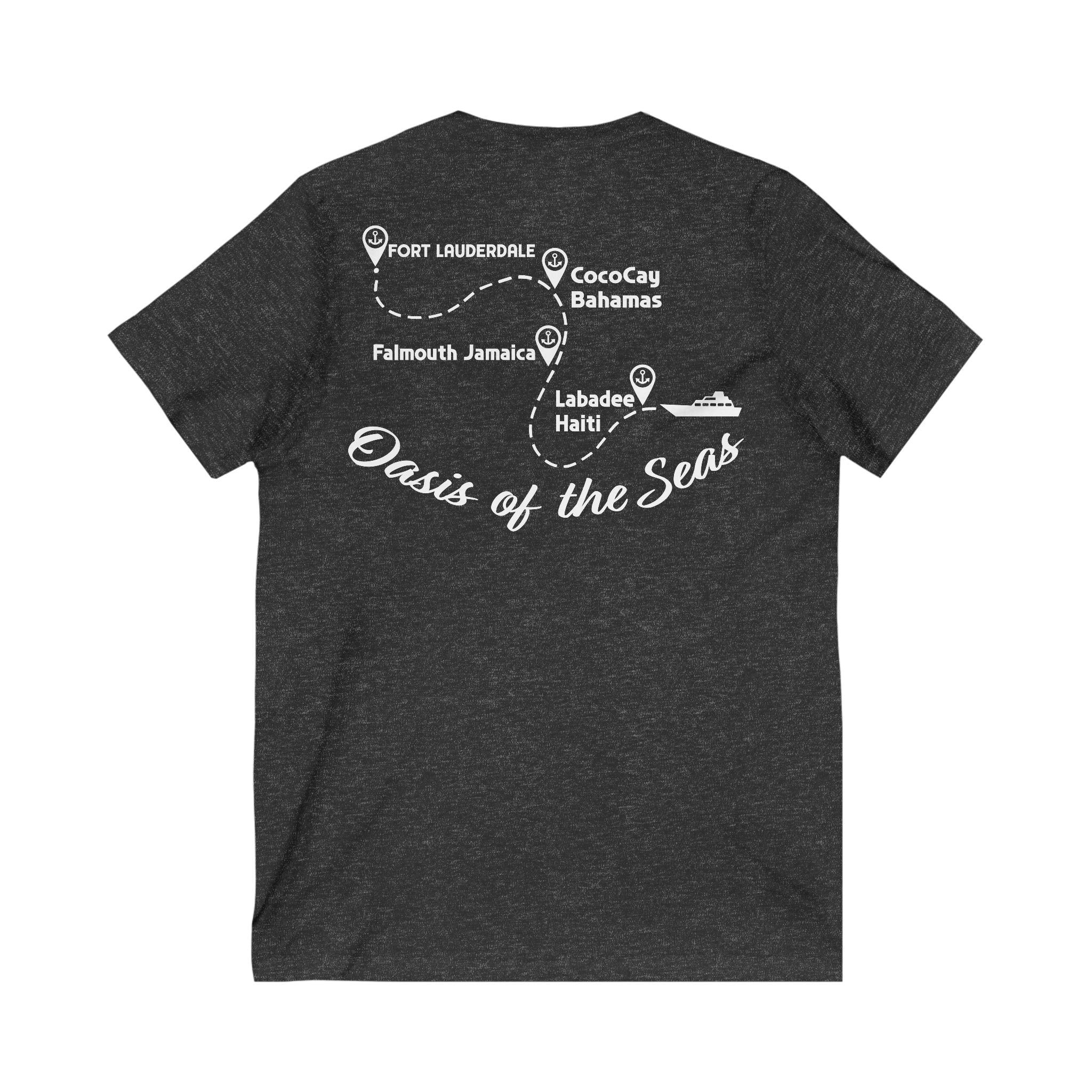 Bennett Family Cruise White Logo - Unisex Jersey Short Sleeve V-Neck Tee