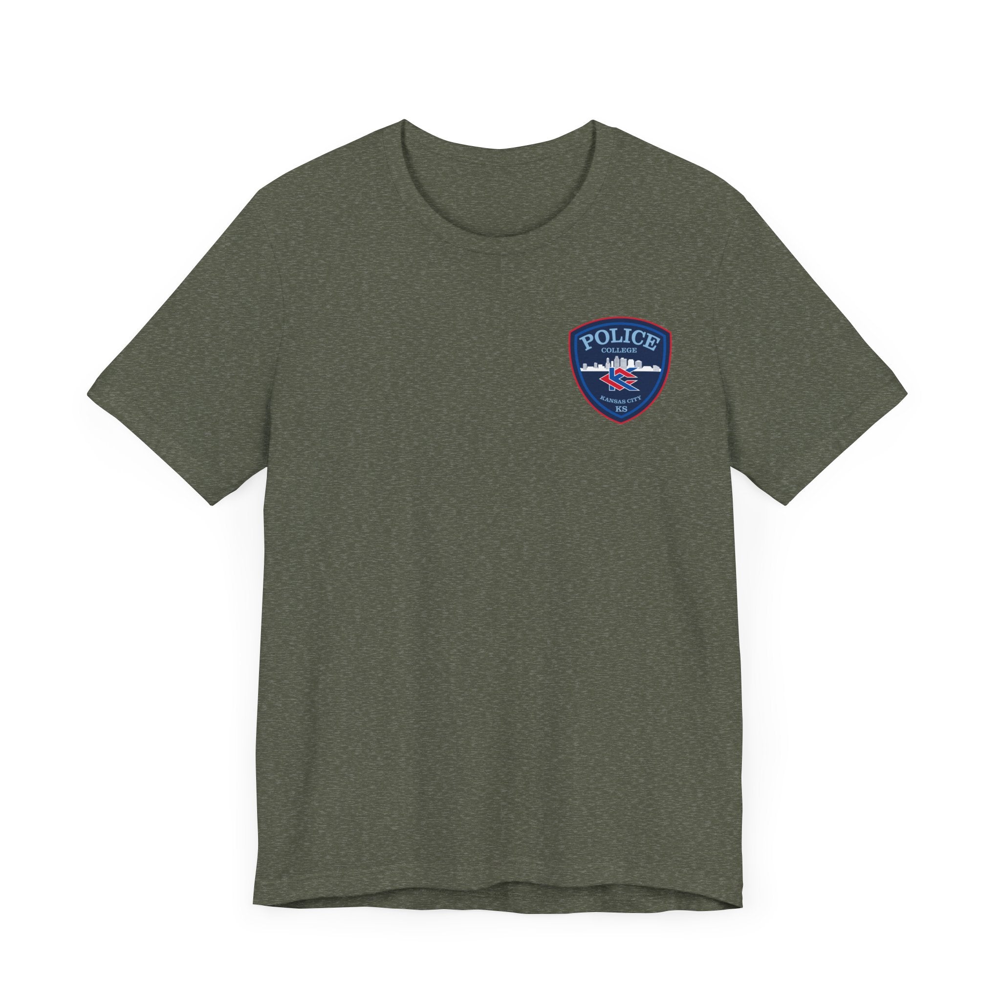 KCKCC Police Patch Color Blue Back - Unisex Jersey Short Sleeve Tee