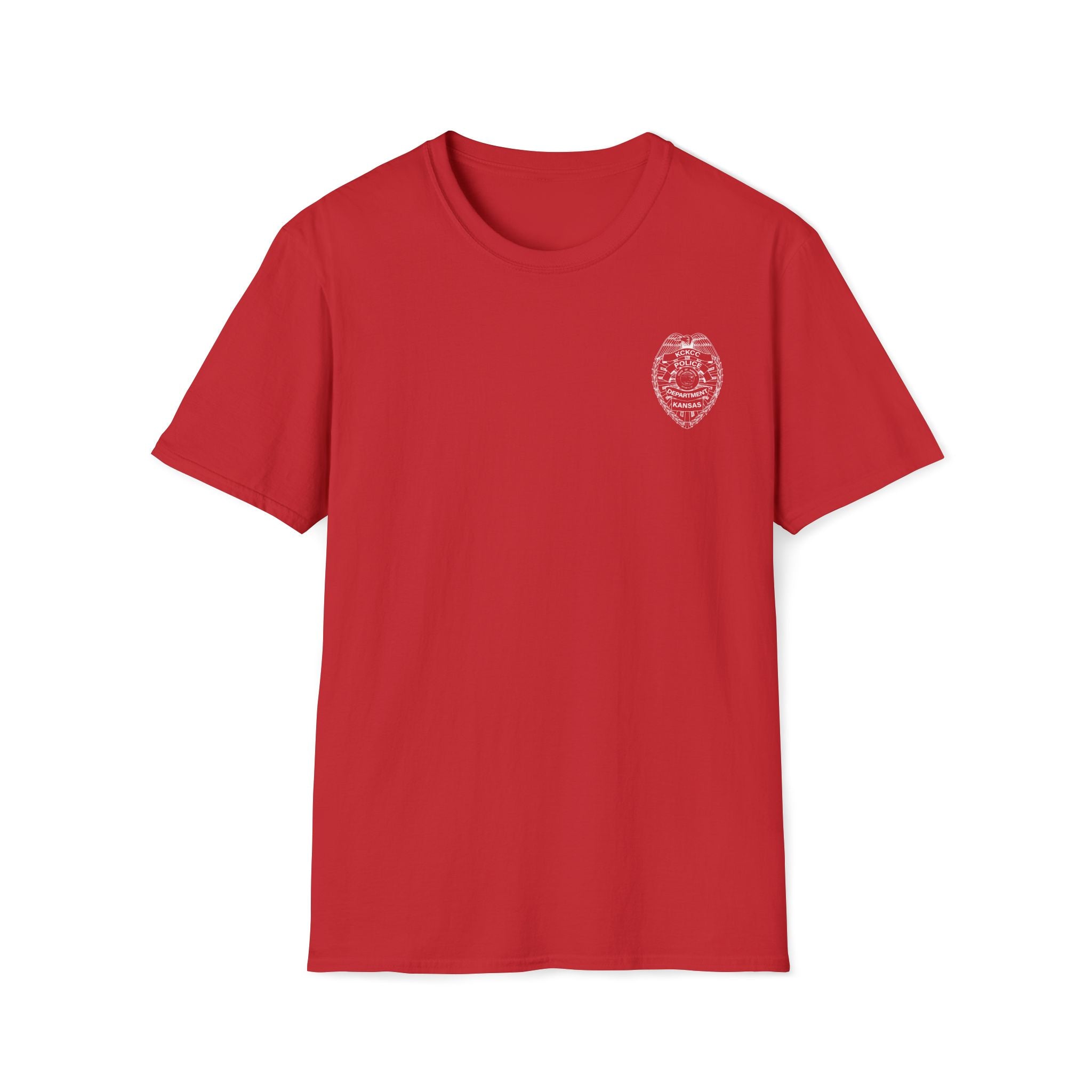 KCKCC Badge White outline - Gildan 64000 Unisex Softstyle T-Shirt