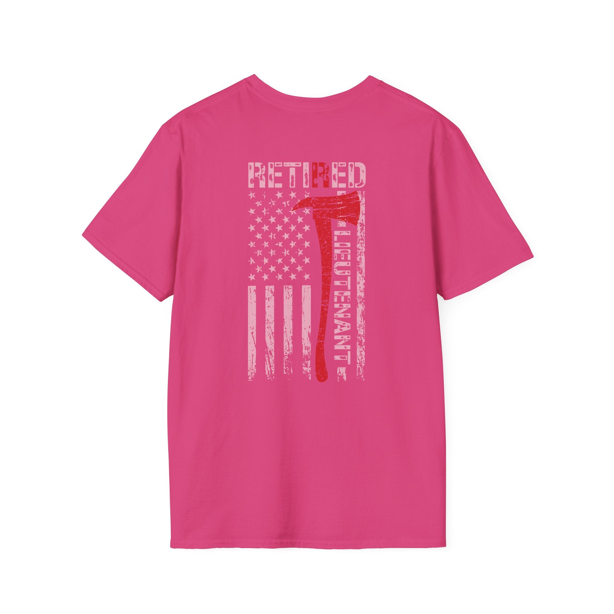 Retired Lieutenant US Flag - Unisex Softstyle T-Shirt