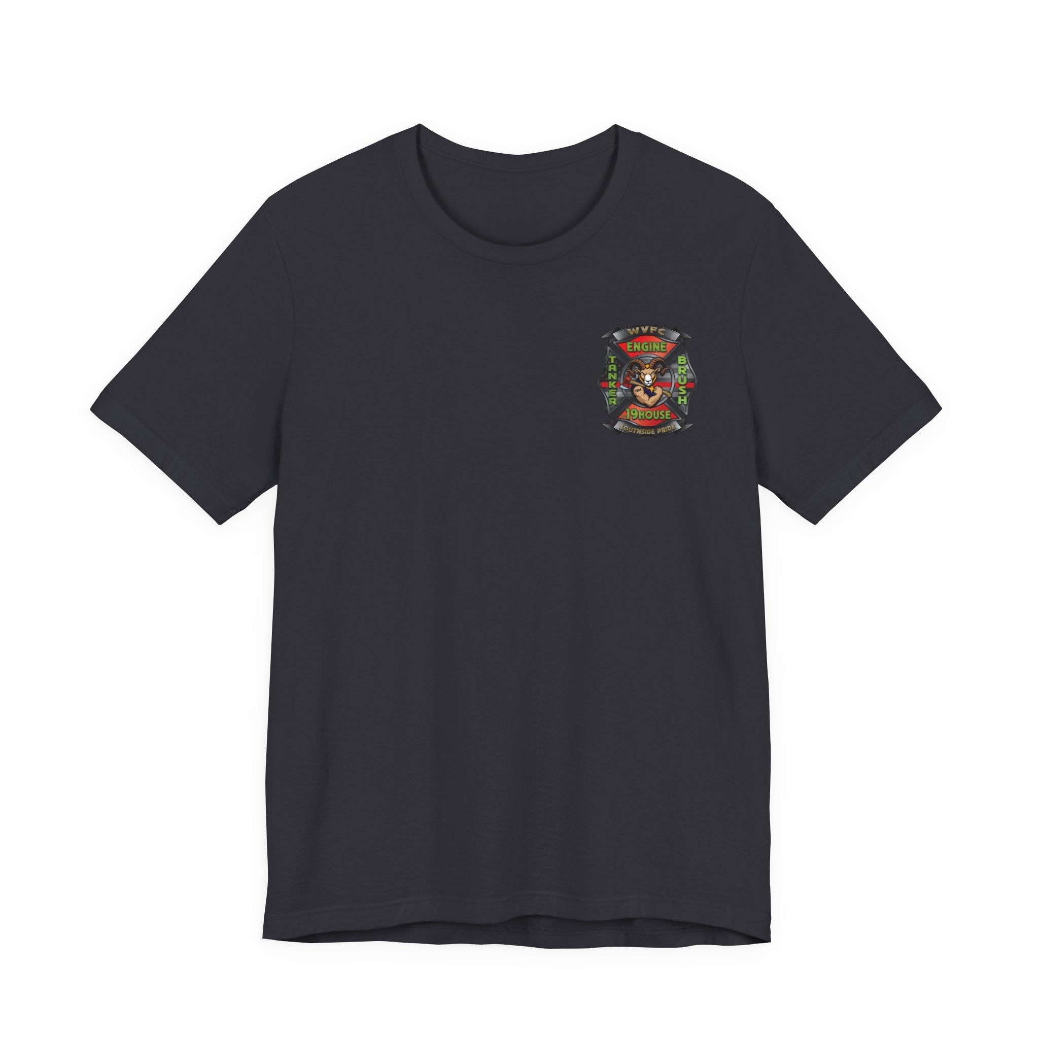 WVFC Goat Logo 2 Version 2 US Flag - Unisex Jersey Short Sleeve Tee