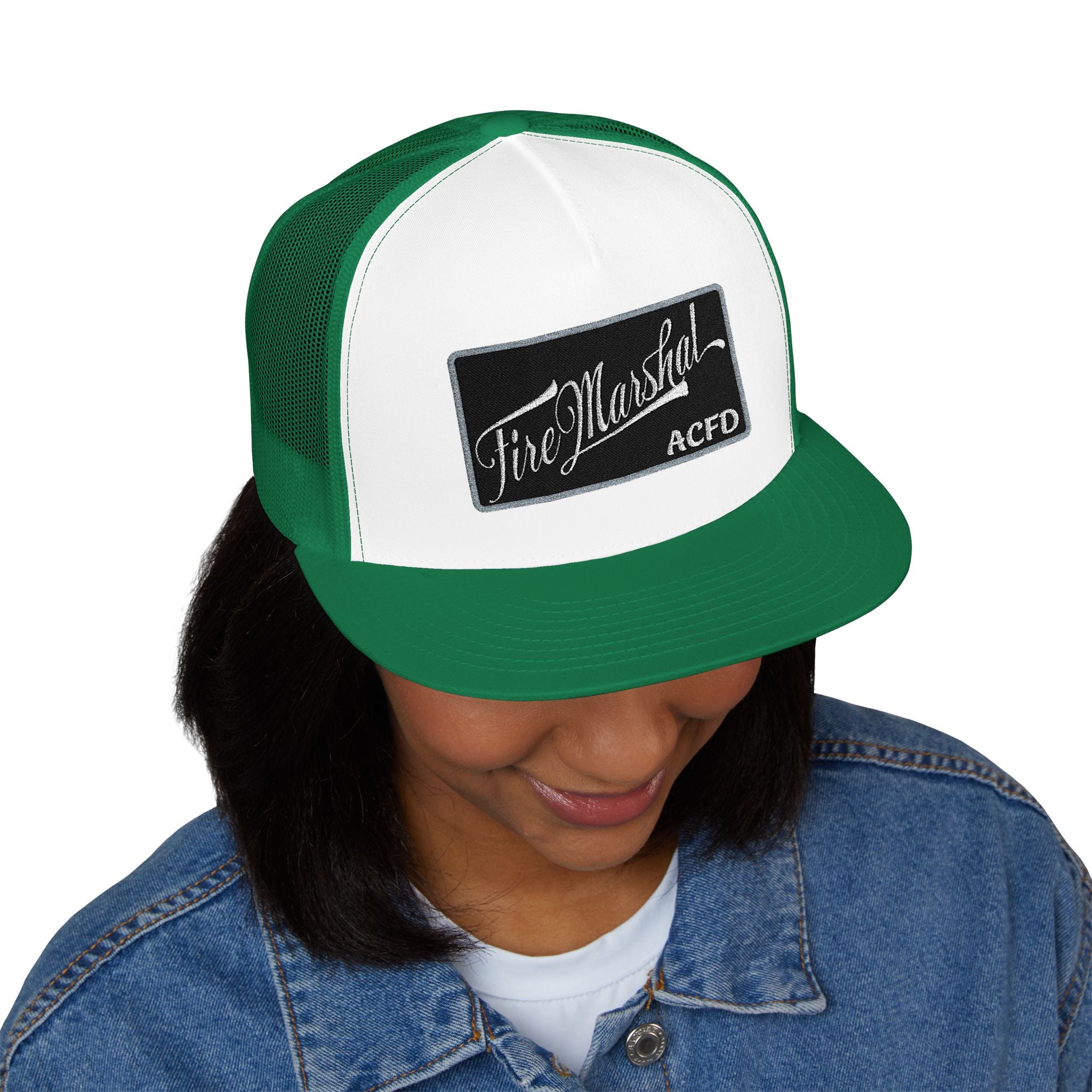 Arlington Fire Marshal Written - 5 Panel Trucker Cap (Embroidery)