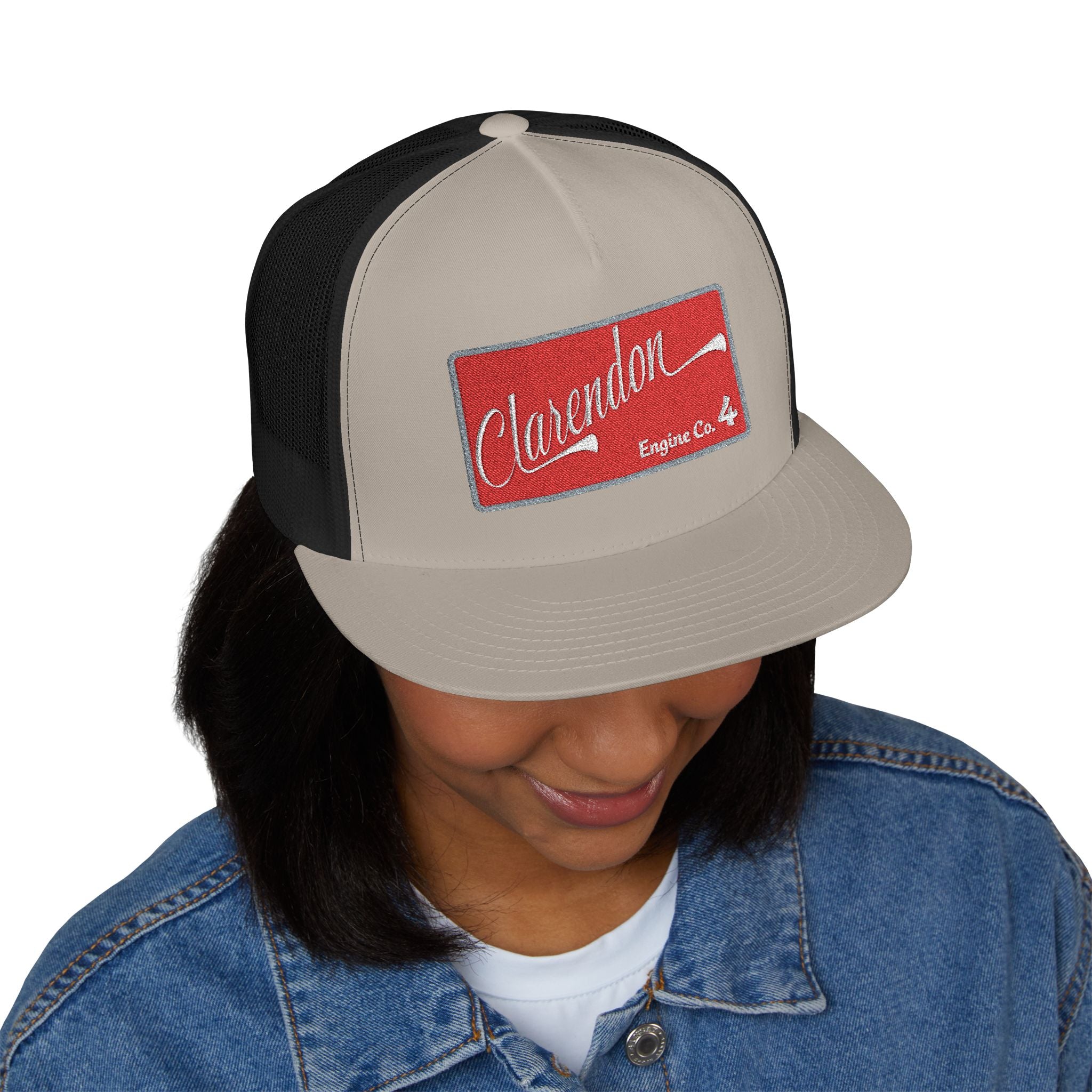 Arlington Clarendon Engine 4 (requested different style hat) - 5 Panel Trucker Cap (Embroidery)