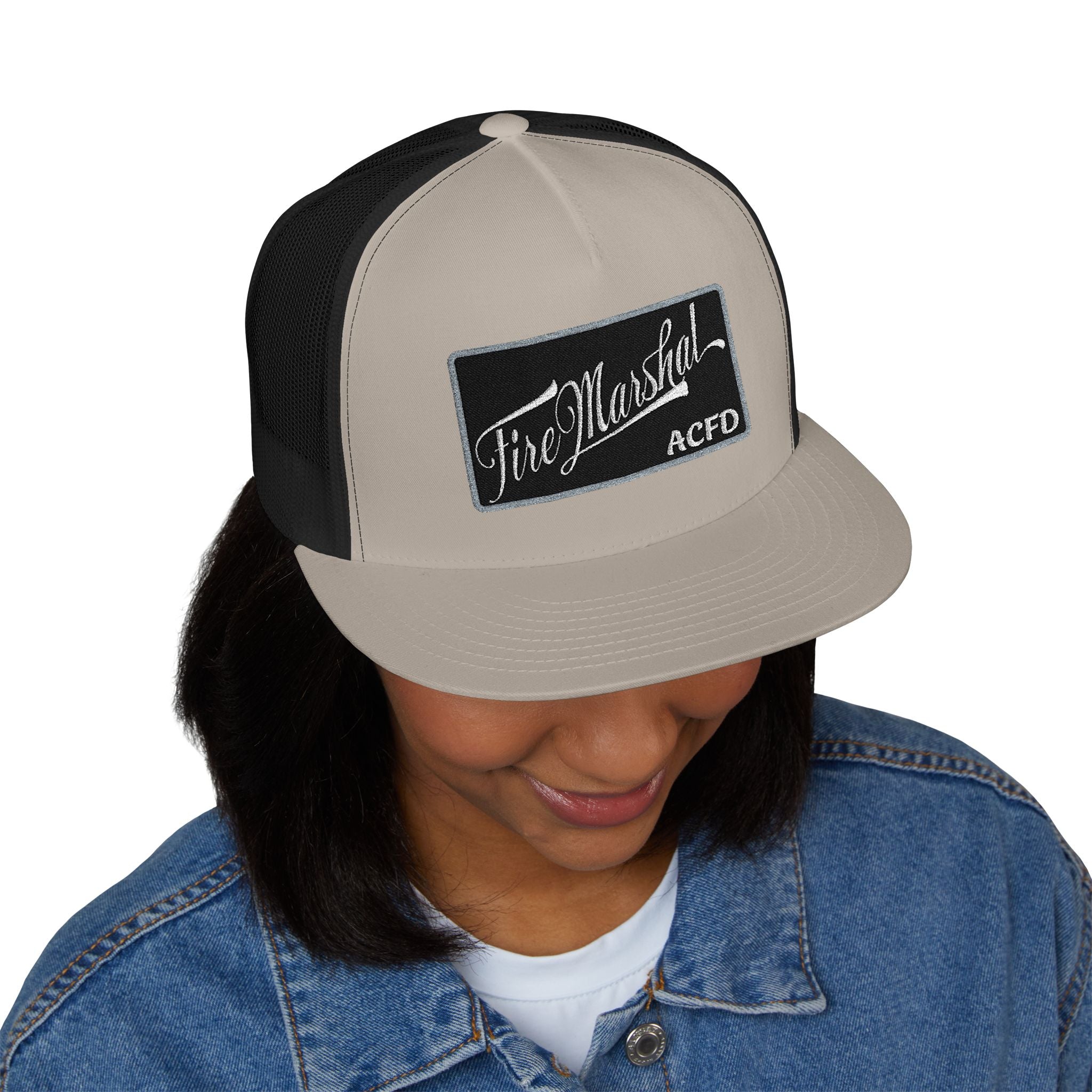 Arlington Fire Marshal Written - 5 Panel Trucker Cap (Embroidery)