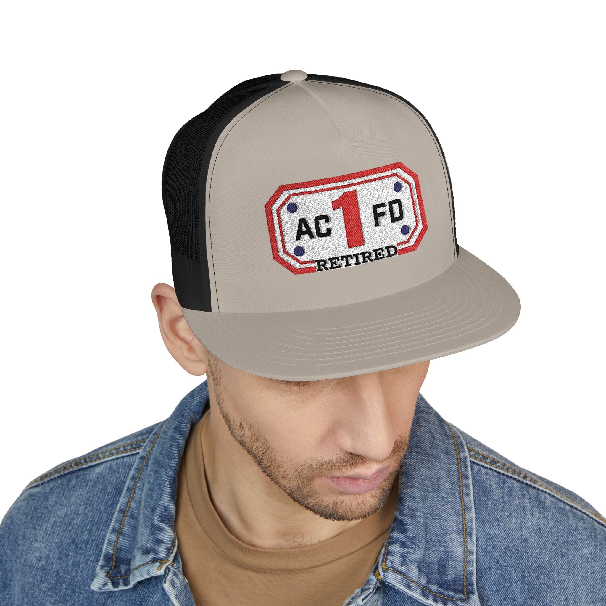 Retired Arlington Engine 1 - 5 Panel Trucker Cap (Embroidery)