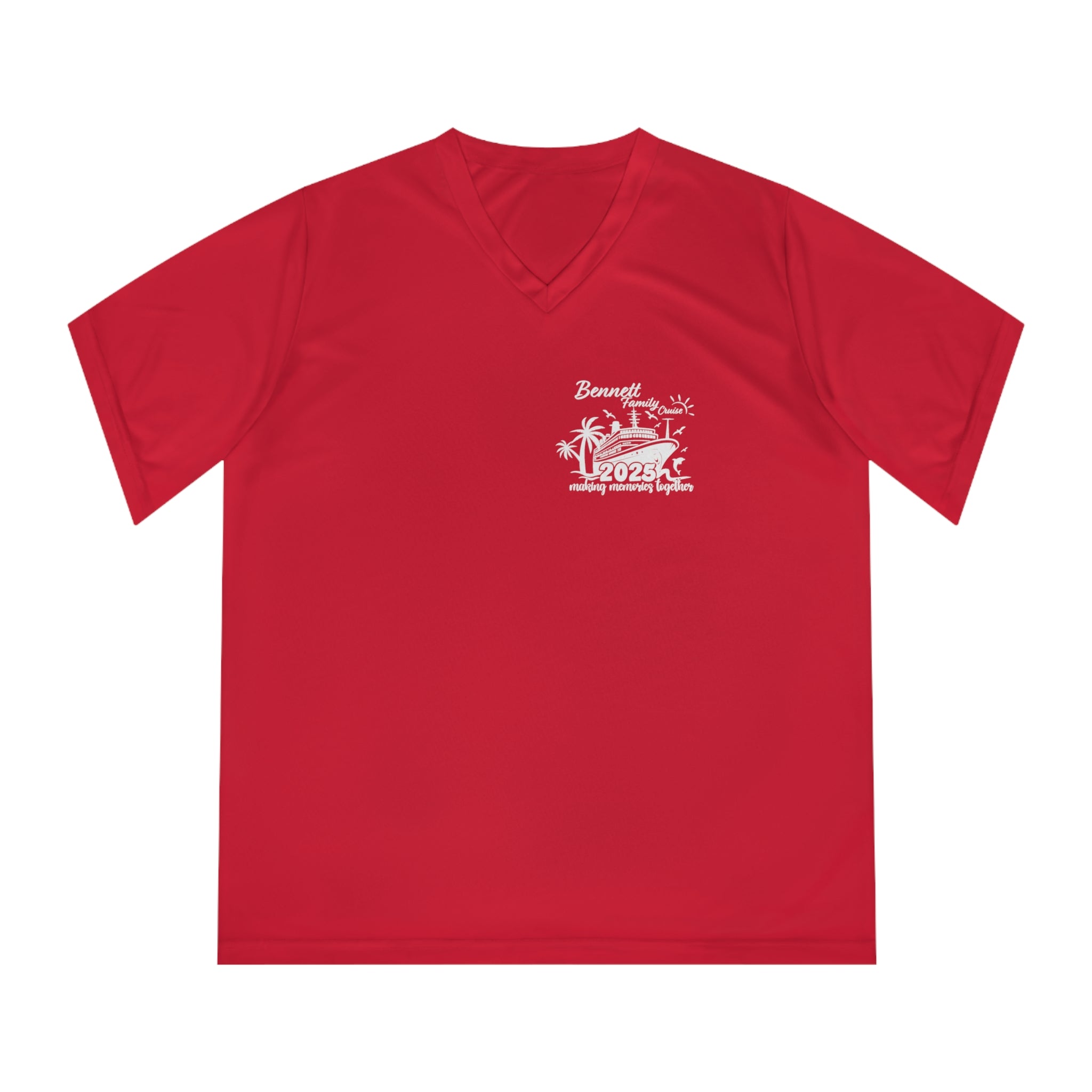 Bennett Family Cruise White logo - Women's Performance V-Neck T-Shirt