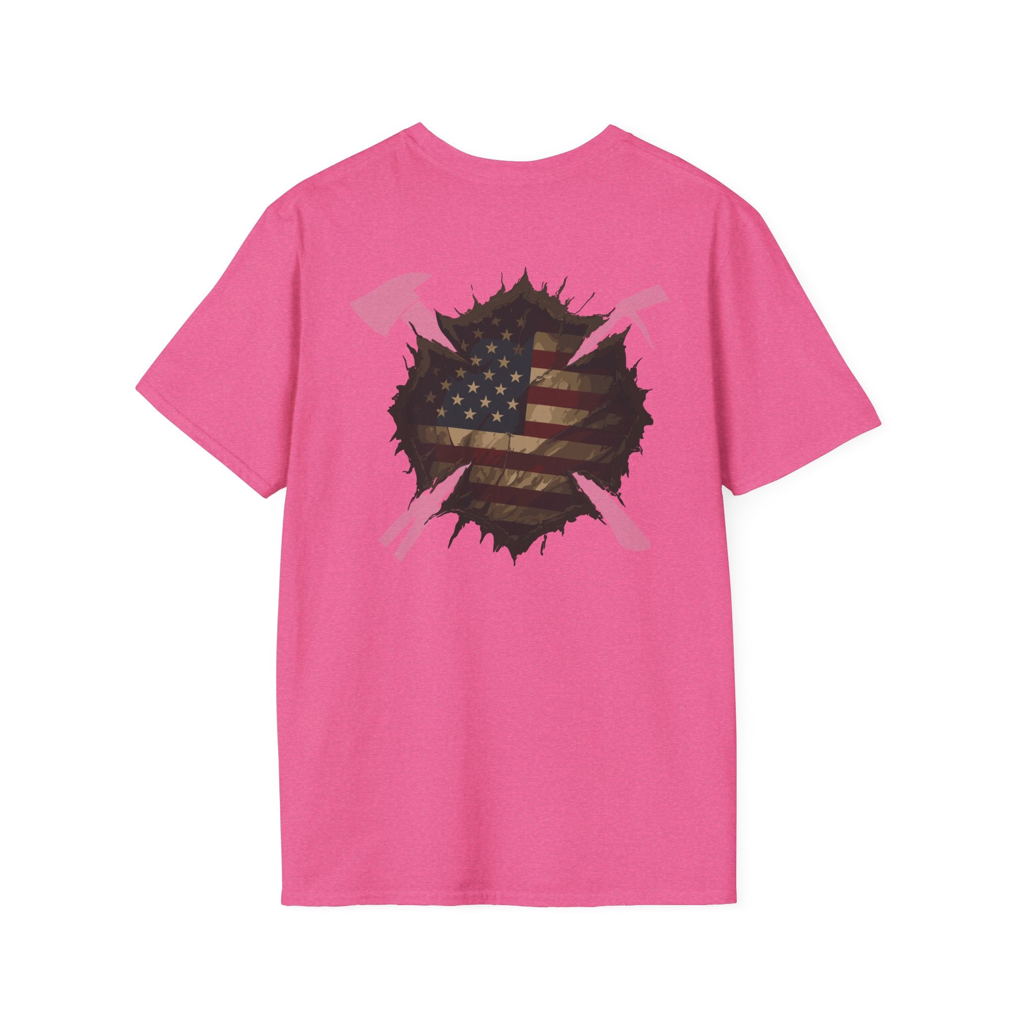 Us flag torn maltese - Unisex Softstyle T-Shirt