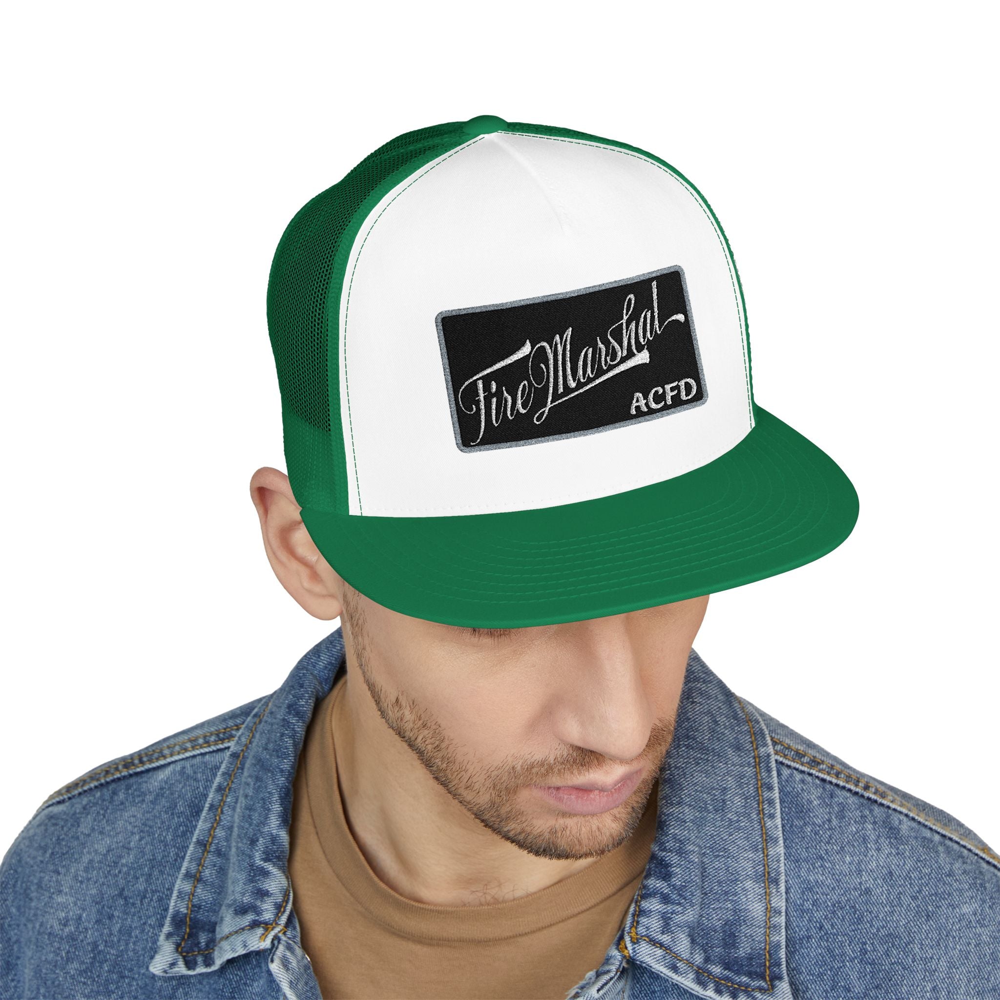 Arlington Fire Marshal Written - 5 Panel Trucker Cap (Embroidery)
