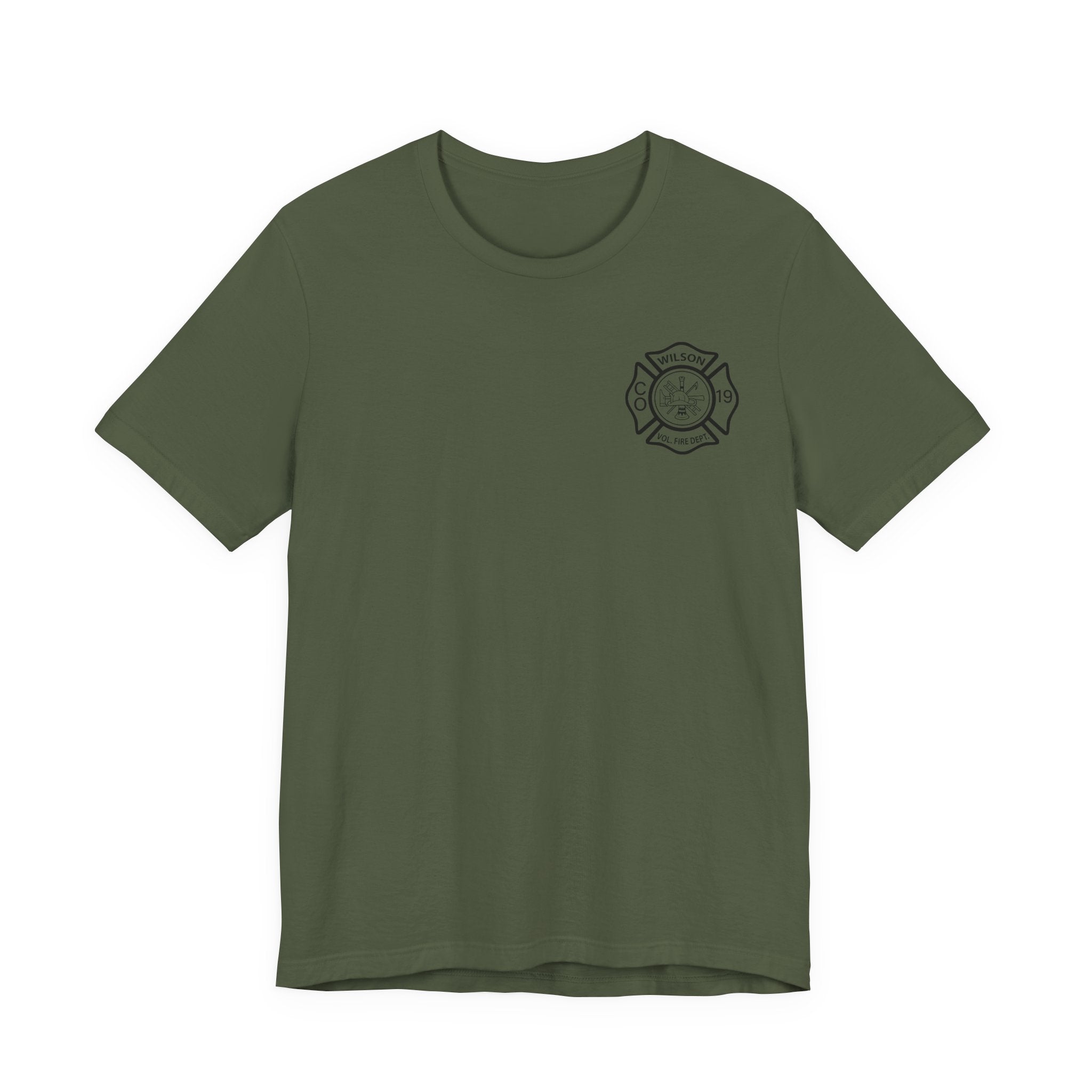 WVFC FD logo black Redline flag back  - Unisex Jersey Short Sleeve Tee