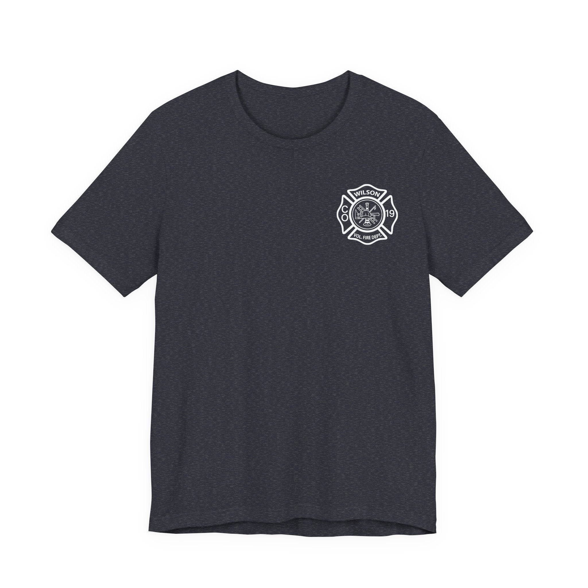 WVFC FD Logo wht Redline Flag wht- Unisex Jersey Short Sleeve Tee