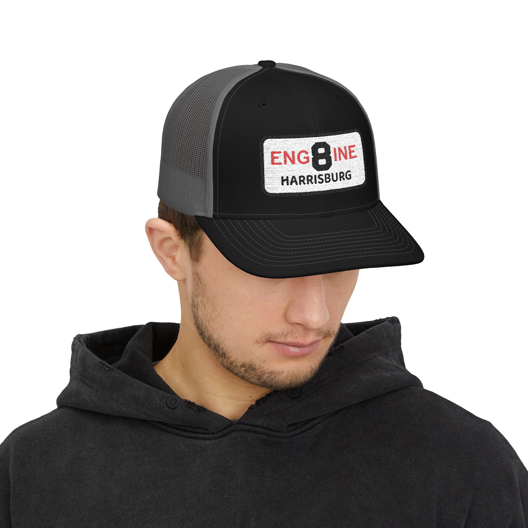 Harrisburg Fire Engine 8 - Richardson 112 Style Snapback Trucker Cap (Embroidery)