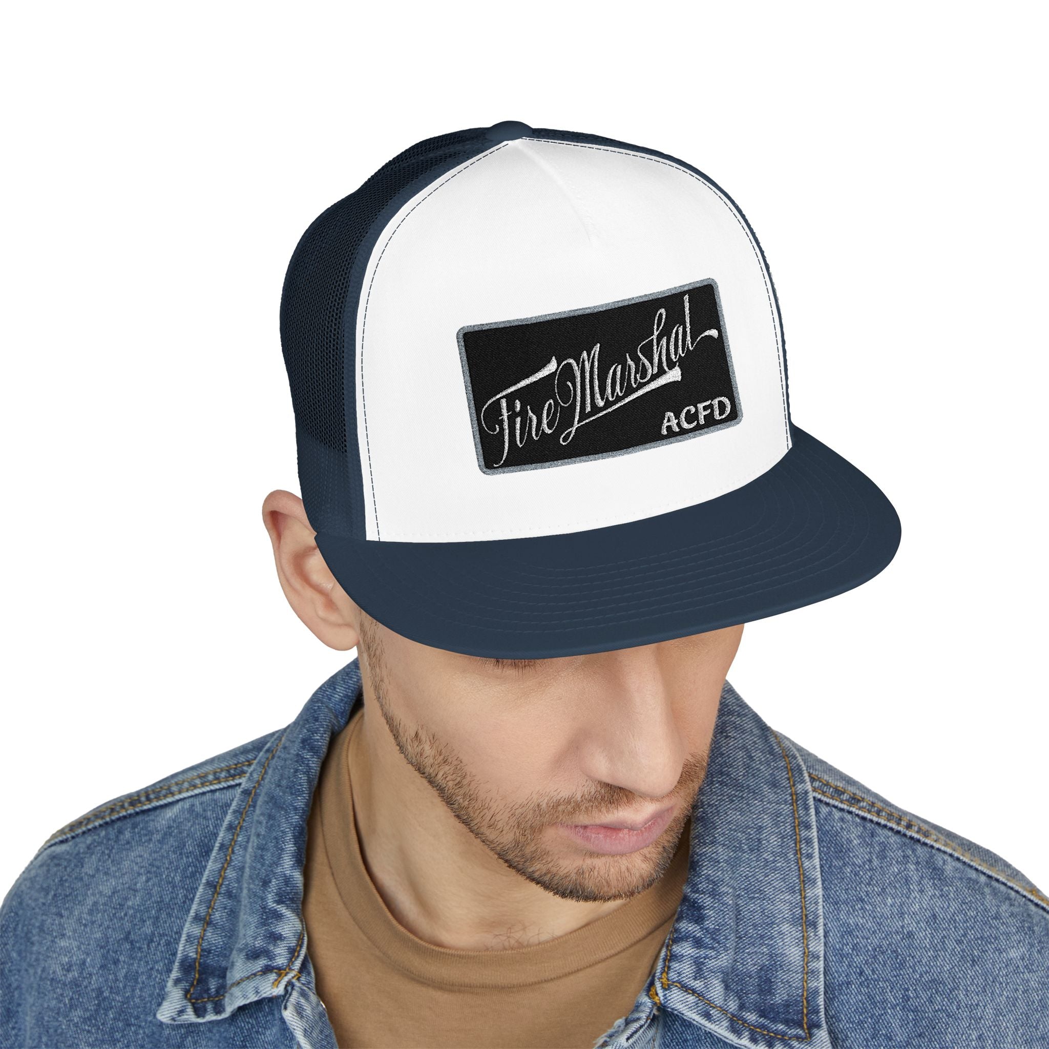 Arlington Fire Marshal Written - 5 Panel Trucker Cap (Embroidery)