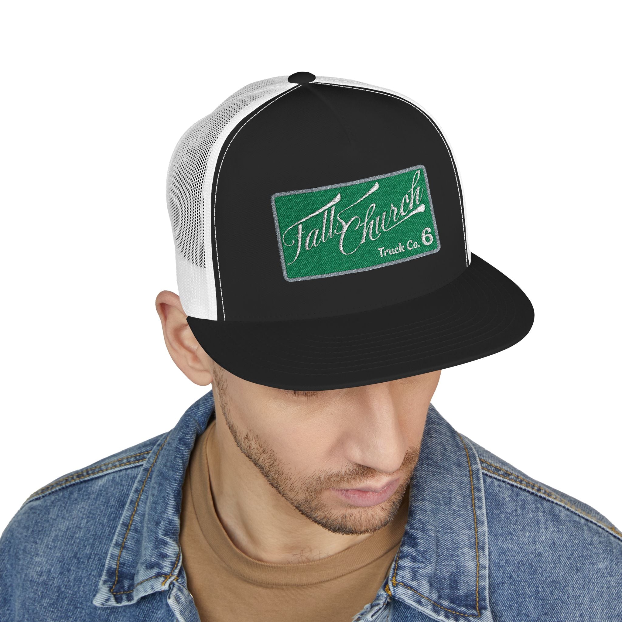 Arlington Falls Church Truck 6 - 5 Panel Trucker Cap (Embroidery)