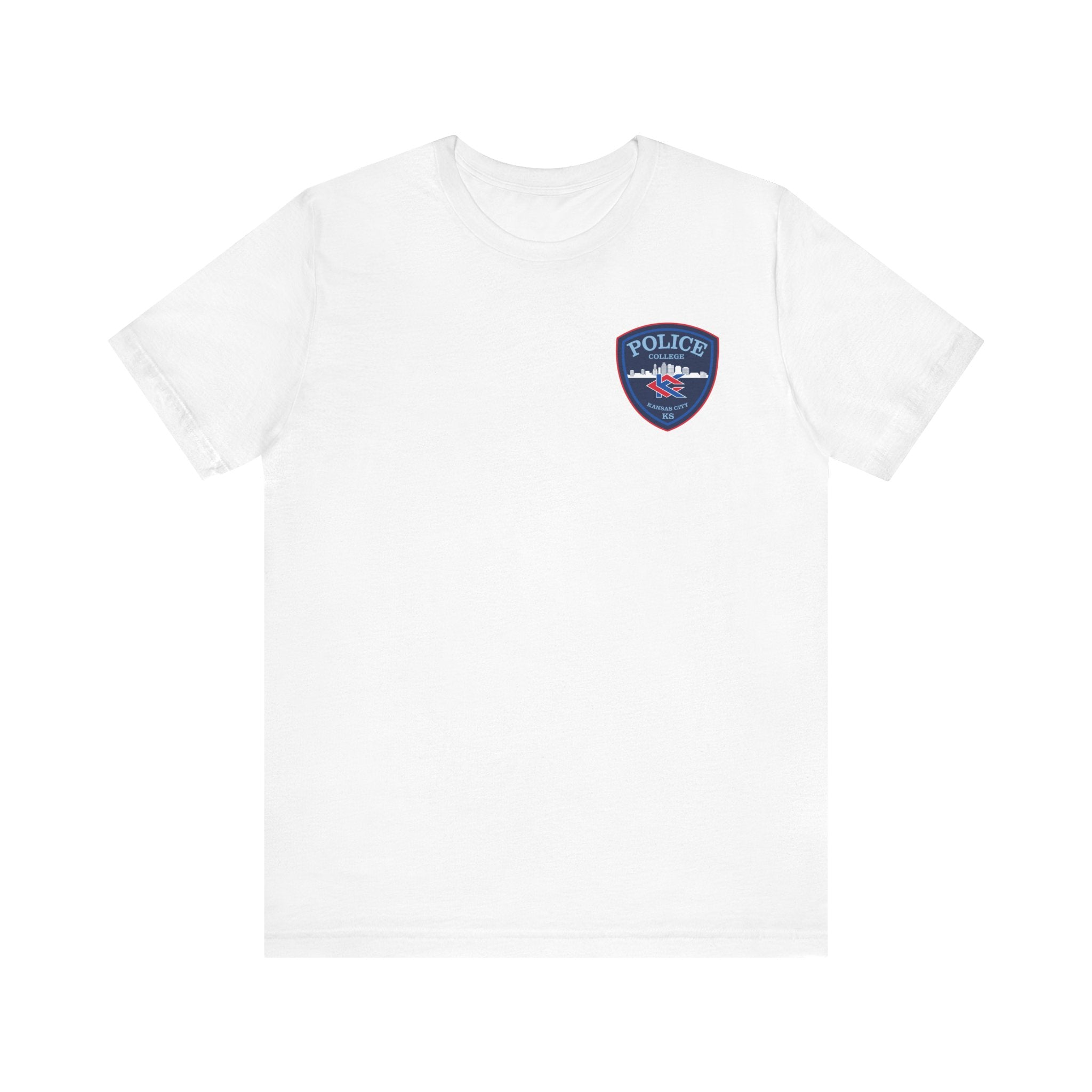 KCKCC Police Patch Color Blue Back - Unisex Jersey Short Sleeve Tee