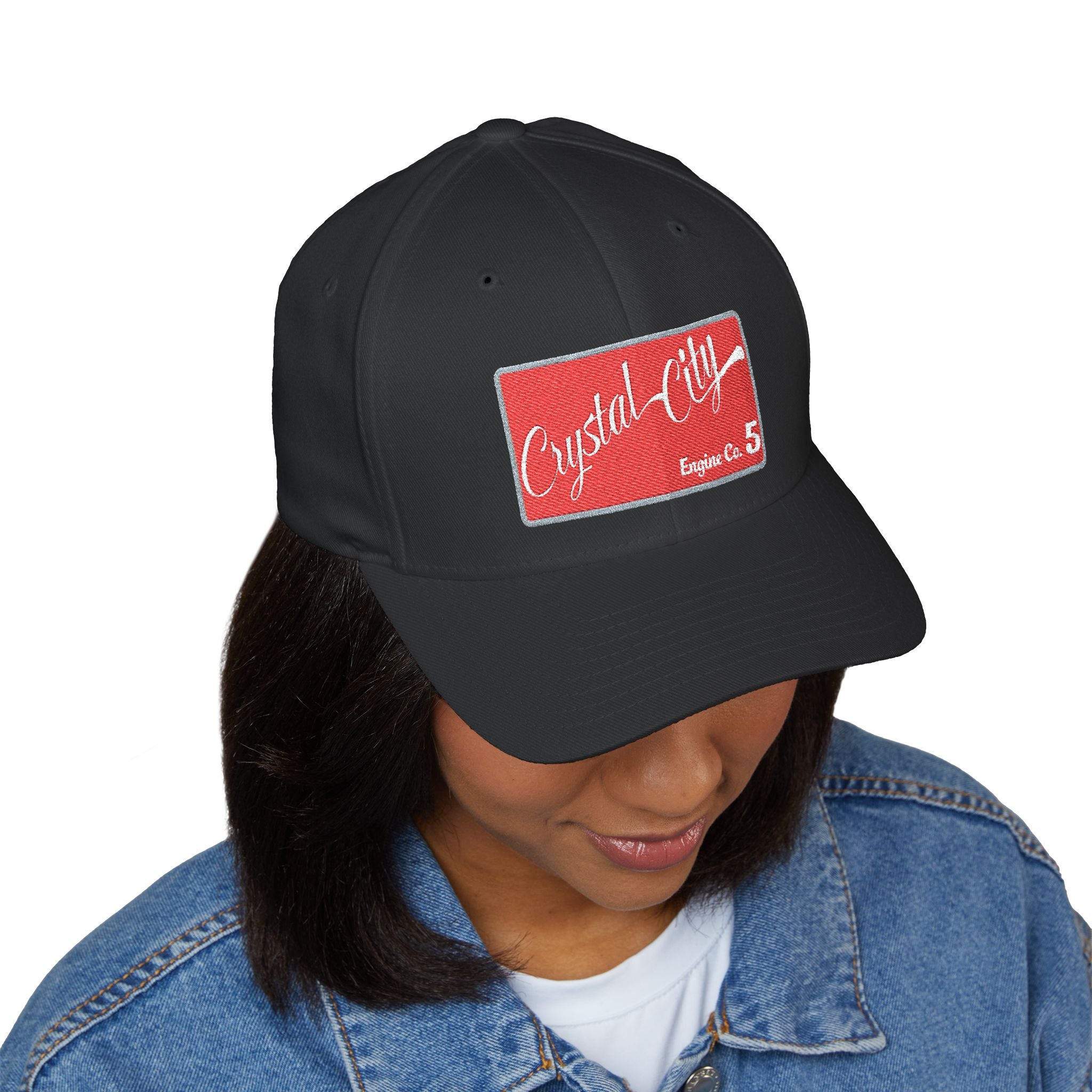 Arlington Crystal City Engine 5 - FLEXFIT Closed-Back Structured Cap (Embroidery)
