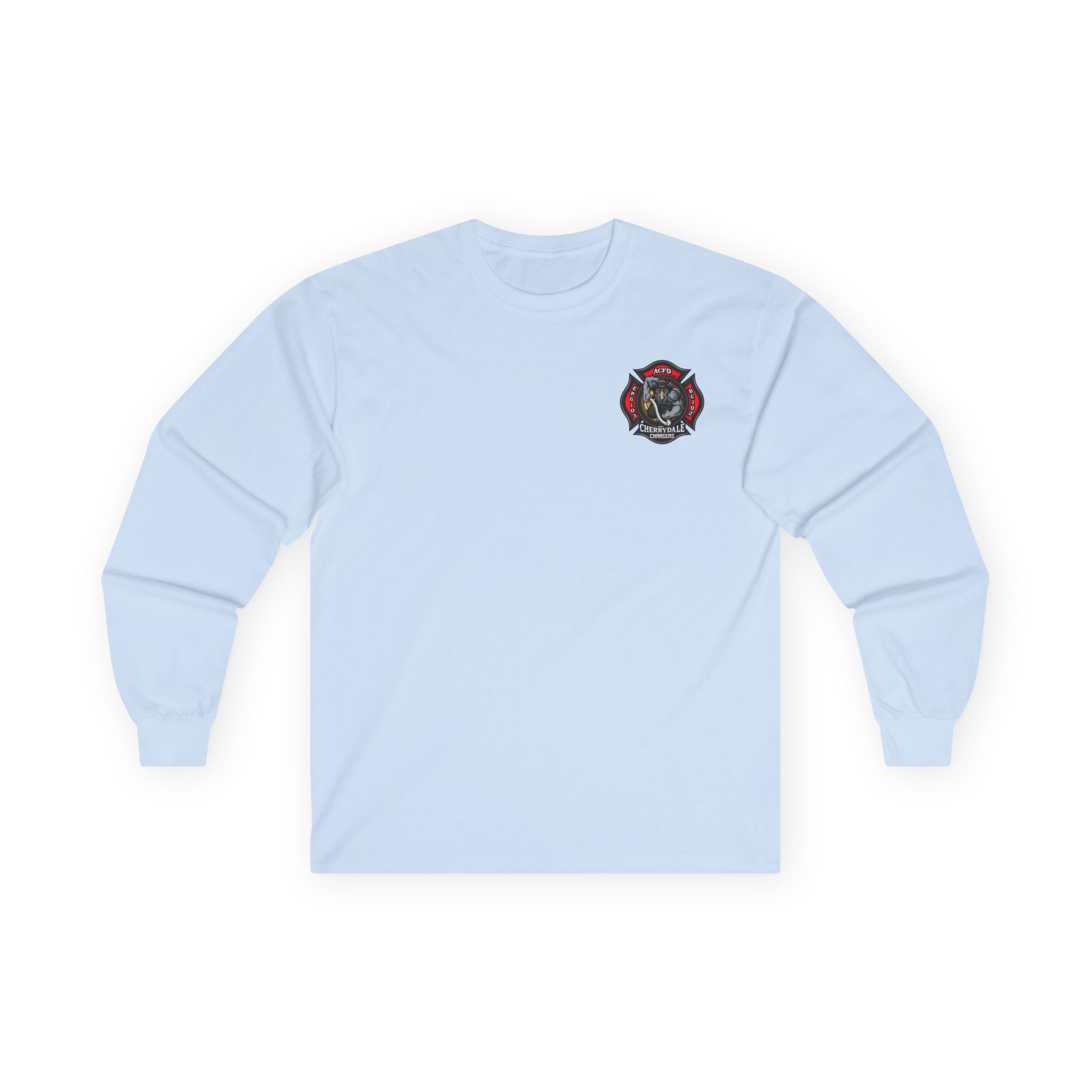Arlington Station 3 Rhino front/ACFD FF back - Unisex Ultra Cotton Gildan Long Sleeve Tee