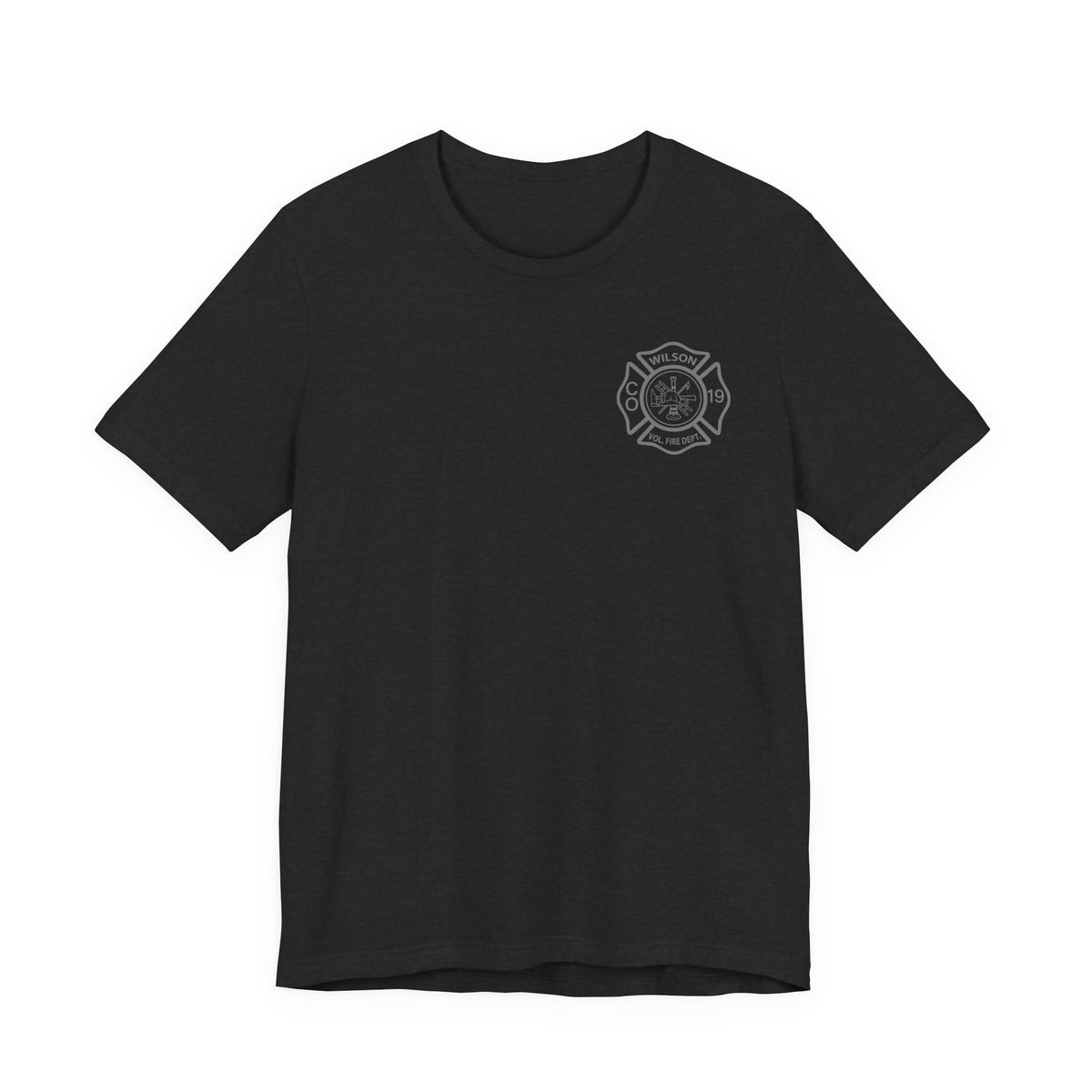 WVFC FD Logo gray Red back Gray - Unisex Jersey Short Sleeve Tee