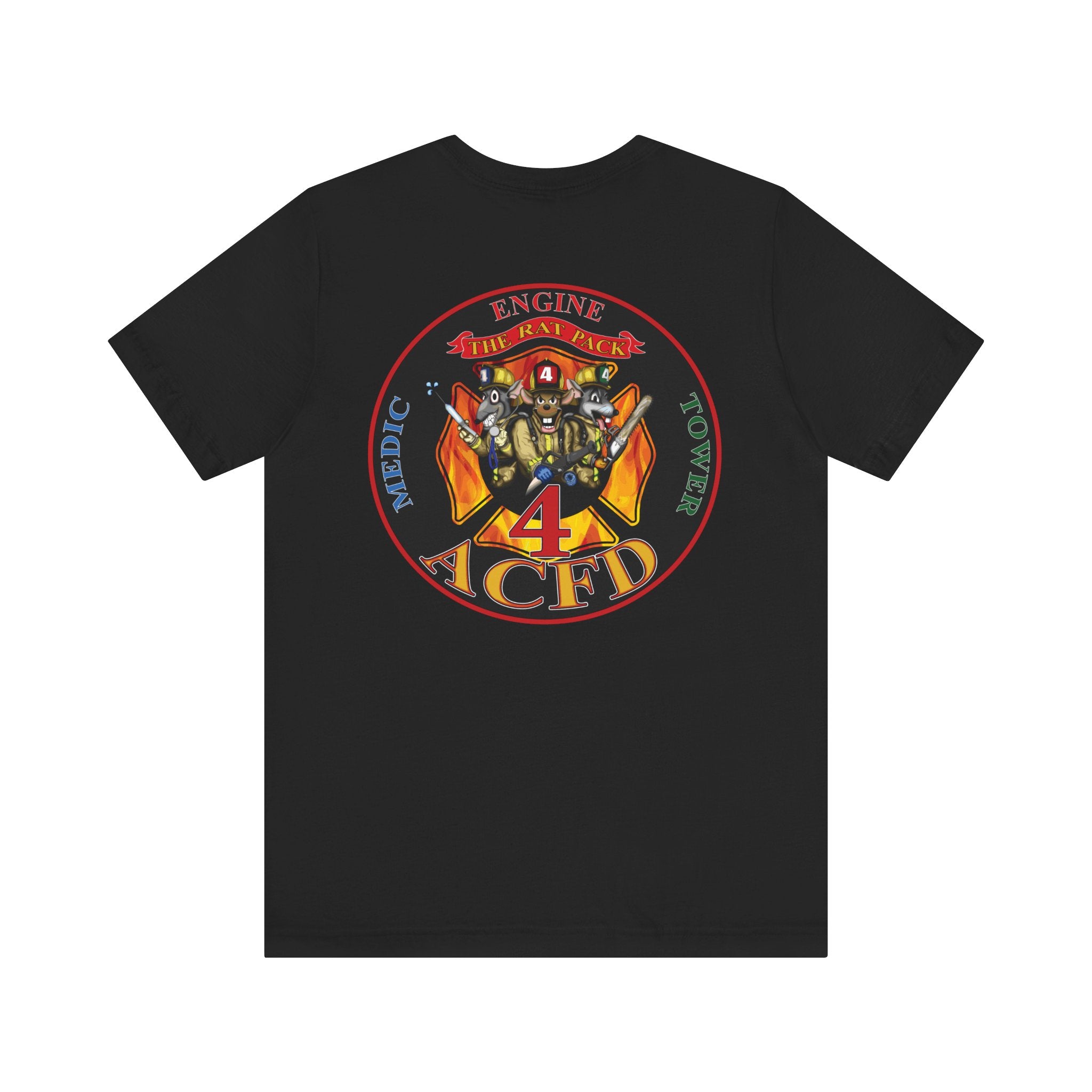 Station 4 RatPack on Back Clover Front - Bella+Canvas Soft Unisex Tee