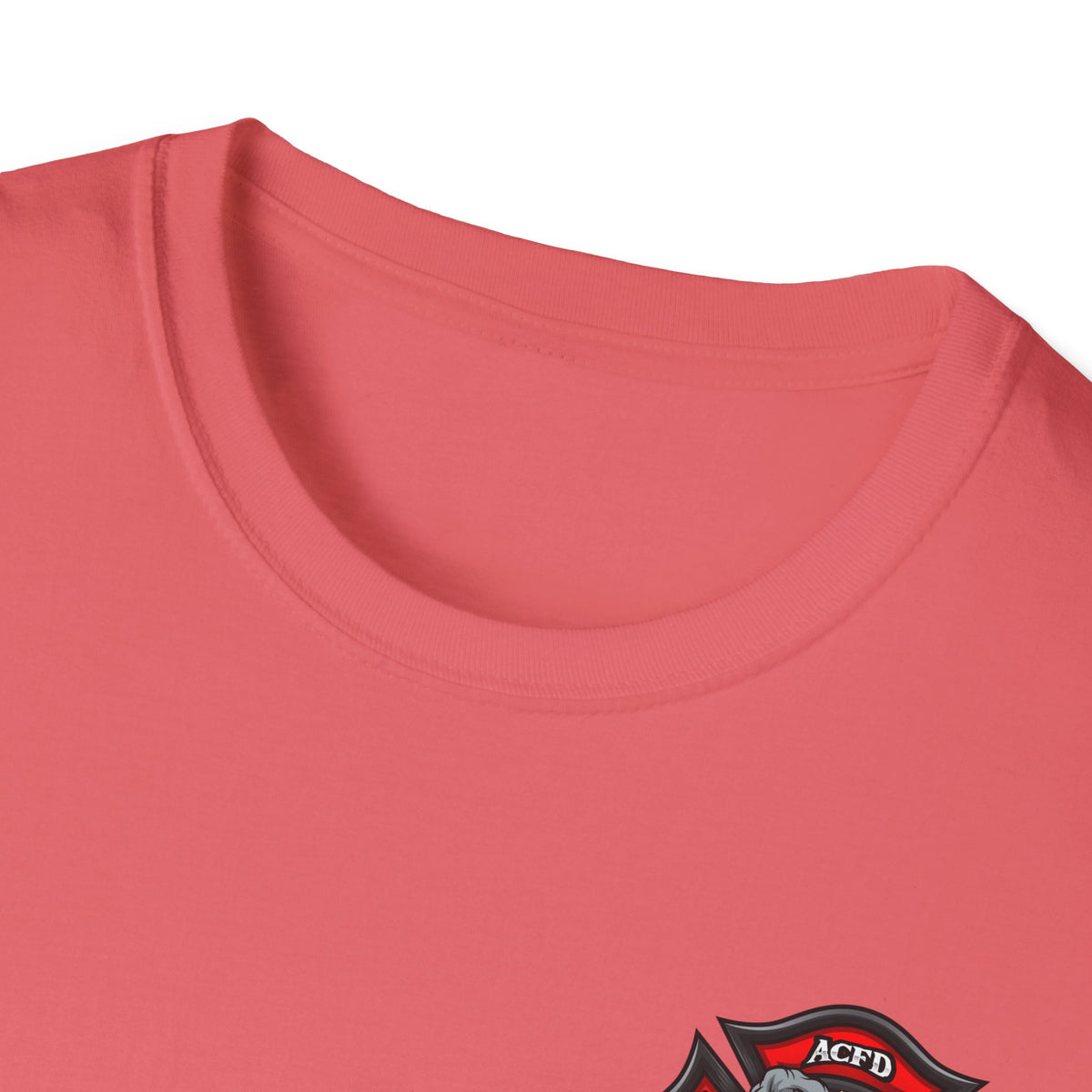 Station 3 Rhino Logo Firefighter Back - Gildan Soft Cotton Softstyle T-Shirt