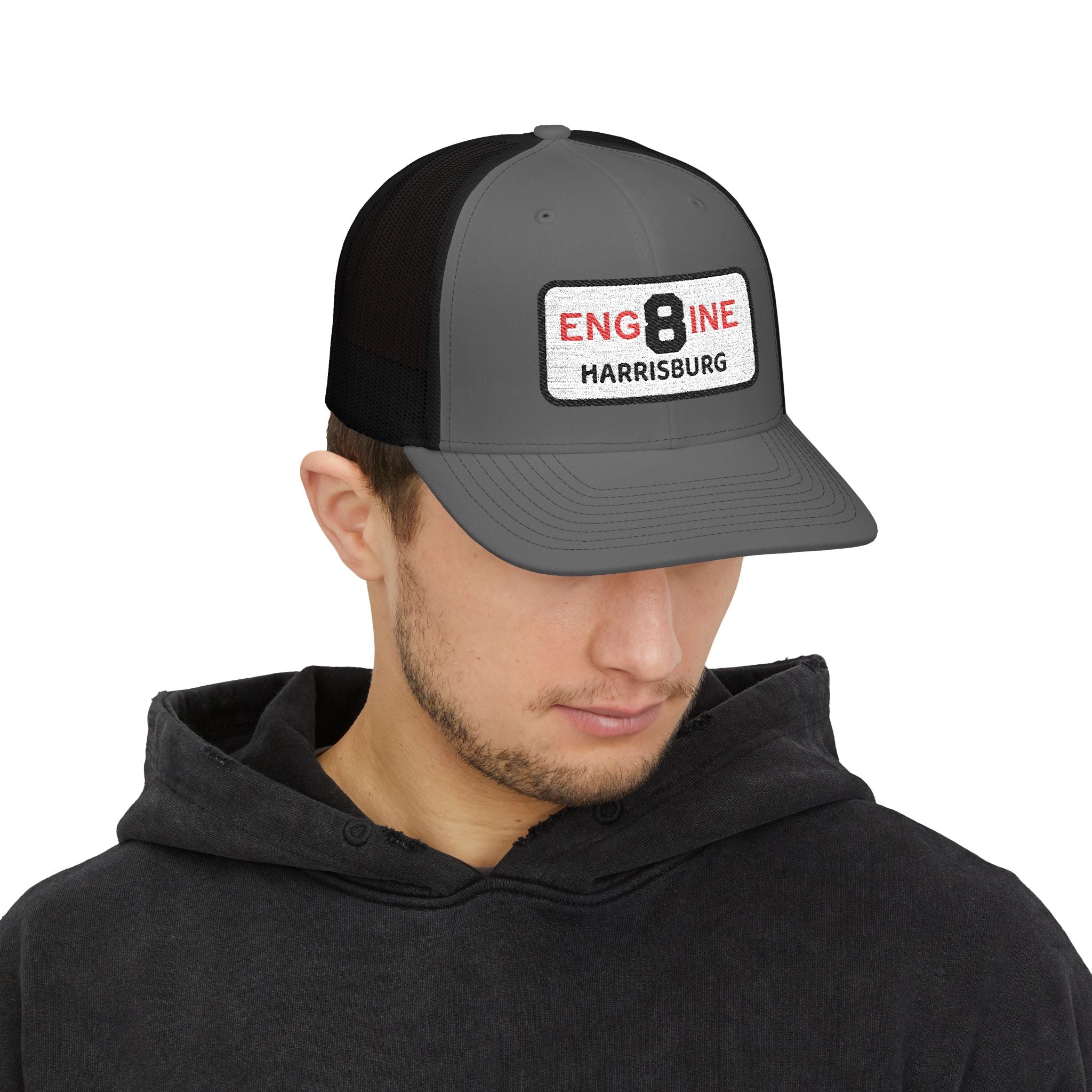 Harrisburg Fire Engine 8 - Richardson 112 Style Snapback Trucker Cap (