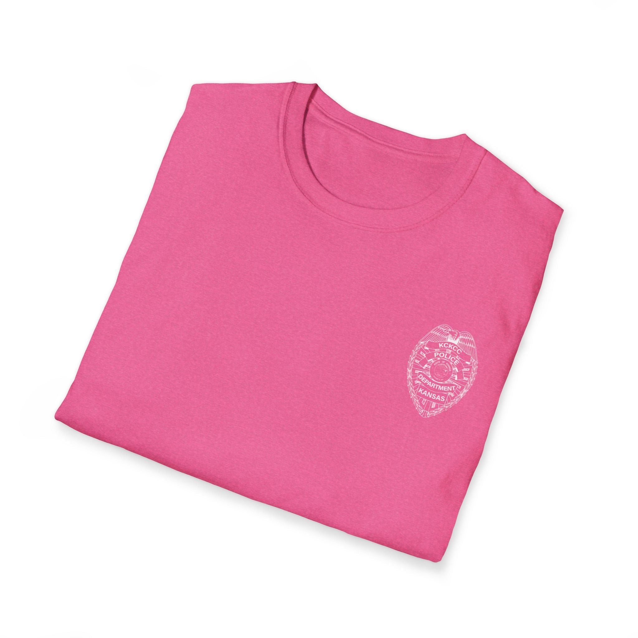 KCKCC Badge White outline - Gildan 64000 Unisex Softstyle T-Shirt