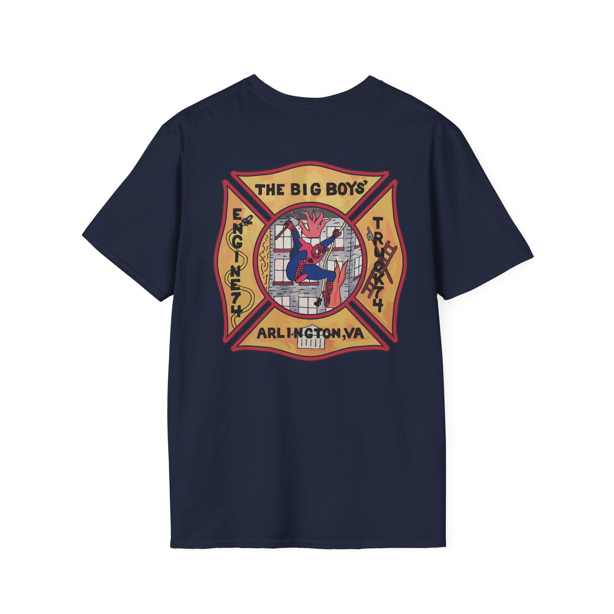 ACFD Truck 74 Old School Spider Shirt - Gildan Soft Cotton Softstyle T-Shirt