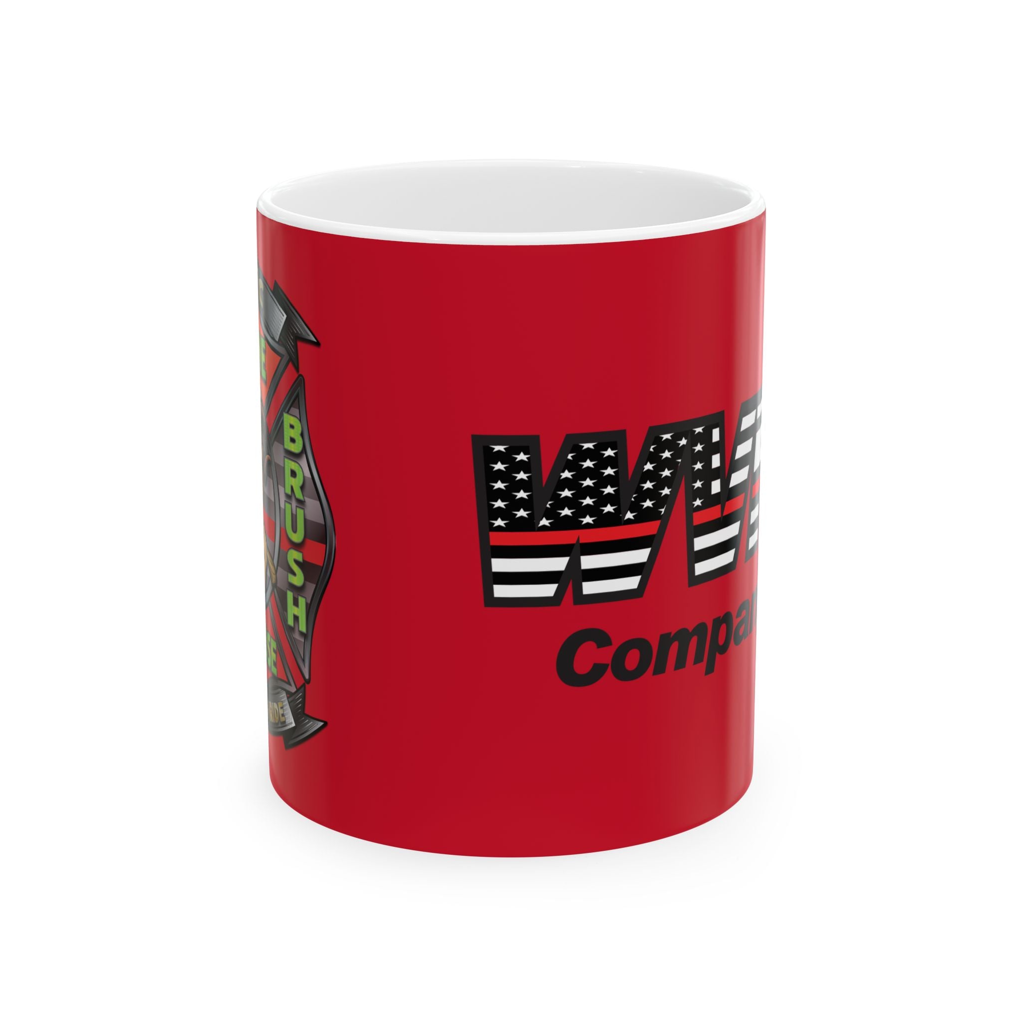 WVFC Goat Logo 2 version 3 Red Line Flag blk - Ceramic Mug, (11oz)