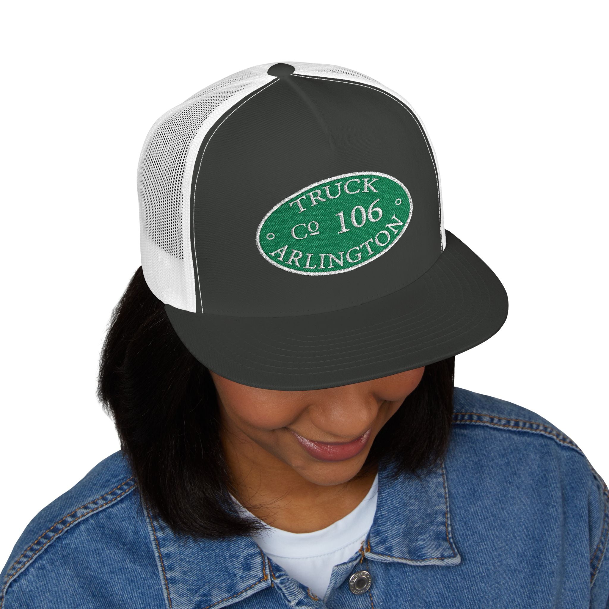 Arlington Truck 6 cirlce patch - 5 Panel Trucker Cap (Embroidery)