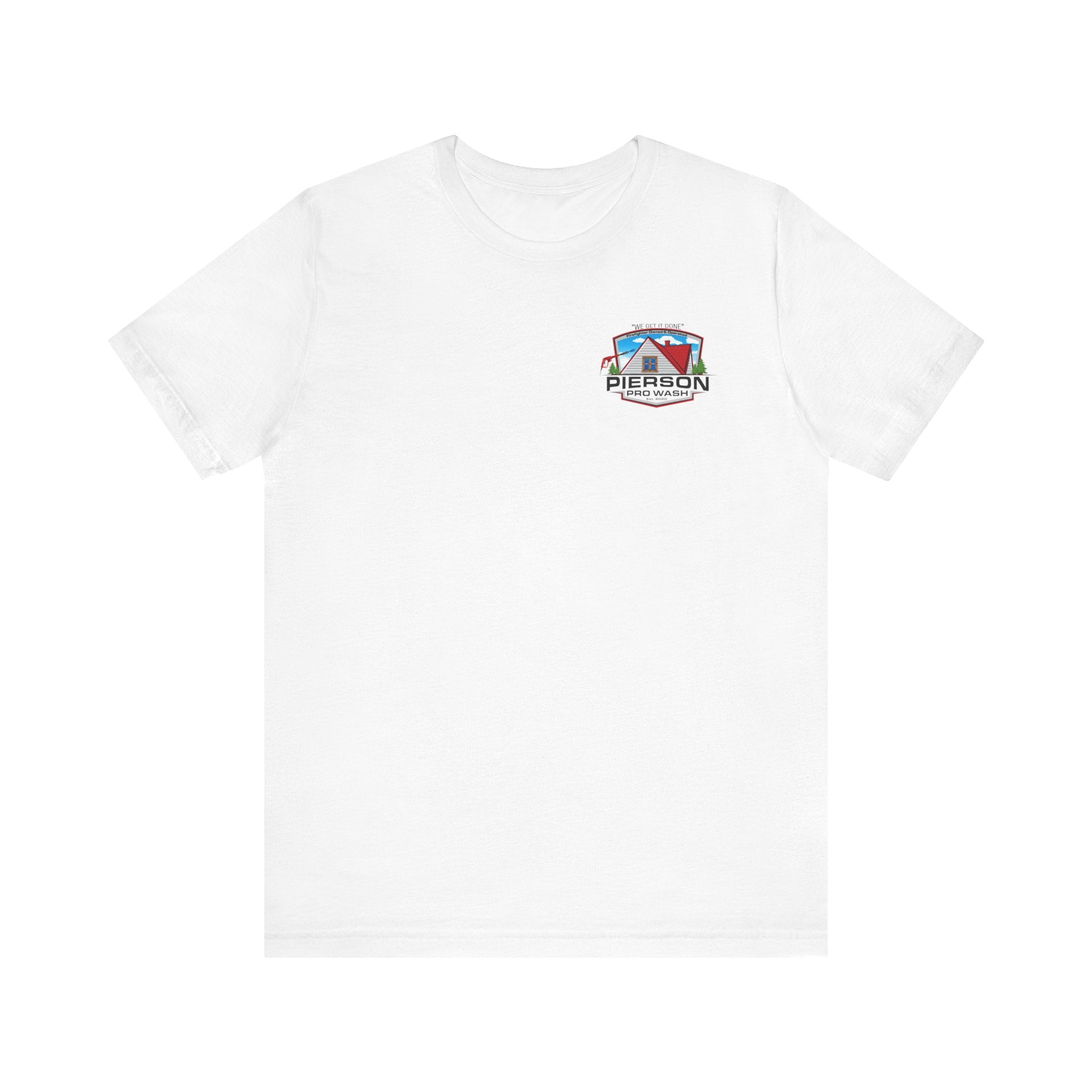 Pierson Pro Wash White Shirt Logo - Bella+Canvas Soft Unisex Tee