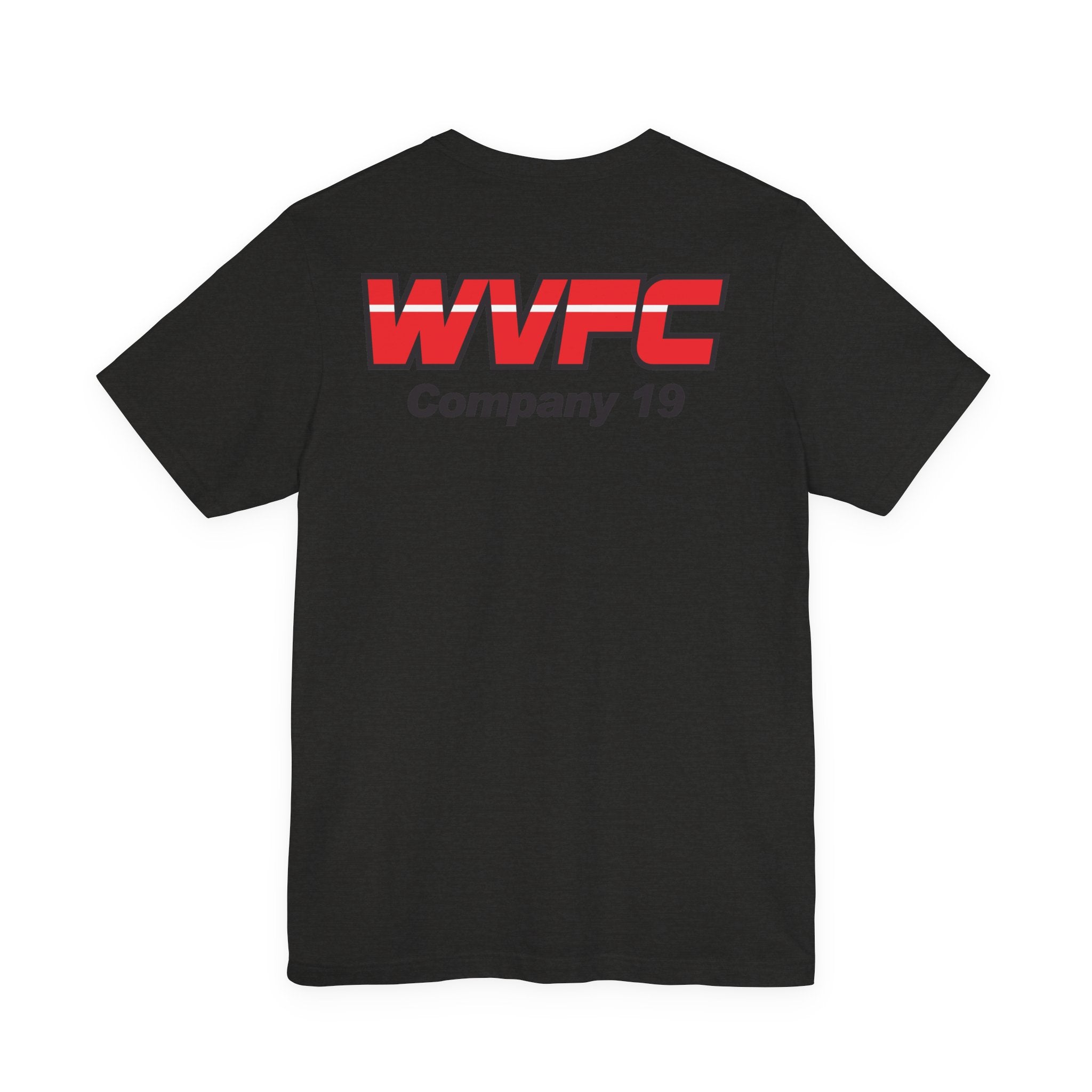 WVFC FD logo black Red back  - Unisex Jersey Short Sleeve Tee